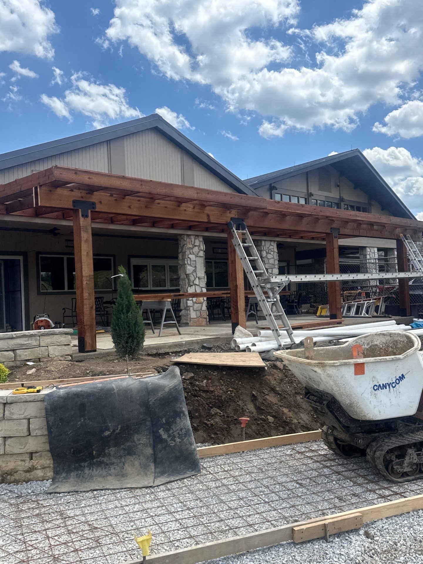 Custom Timber Pergola and Polycarbonate Roof Installation in Canonsburg by Cousins Roofing Siding & Decks