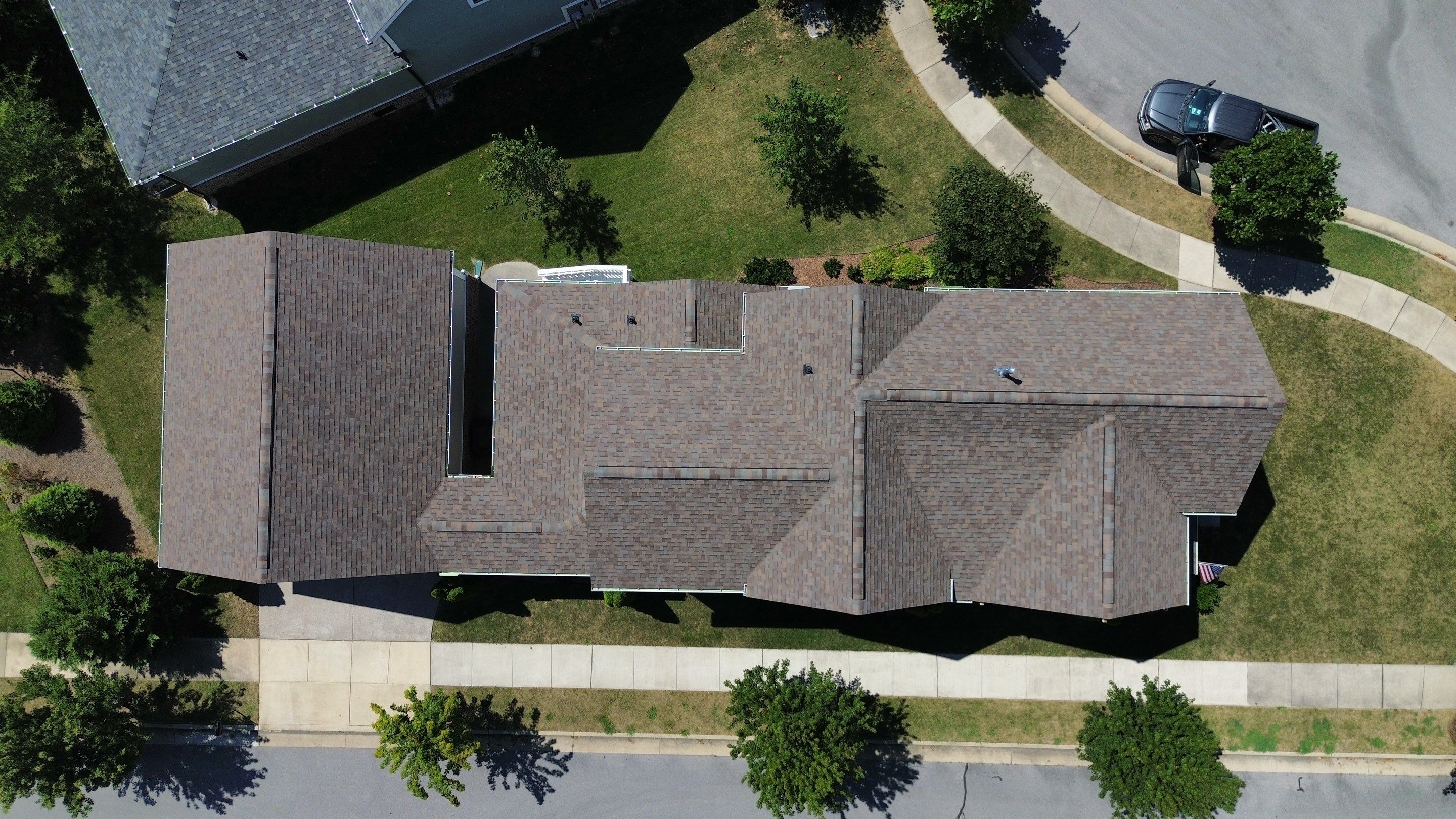 Complete Residential Roofing Installation Featuring Malarkey Vista AR Shingles in Franklin by Shinglesmiths Roofing