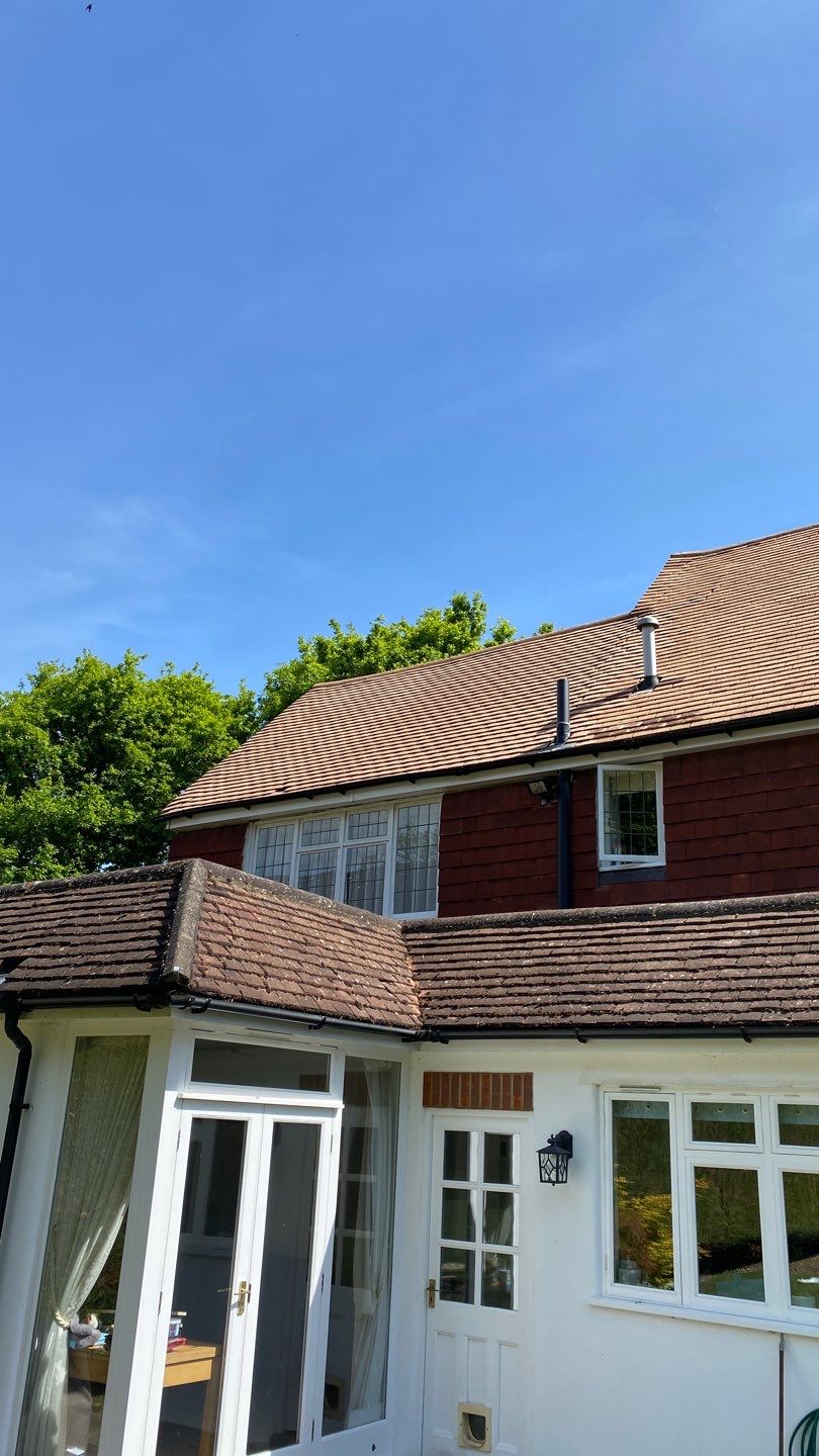 Roof Clean - Moss Removal using Honda 15lpm Low Pressure Washing Machine by Ges Exterior Cleaning ltd