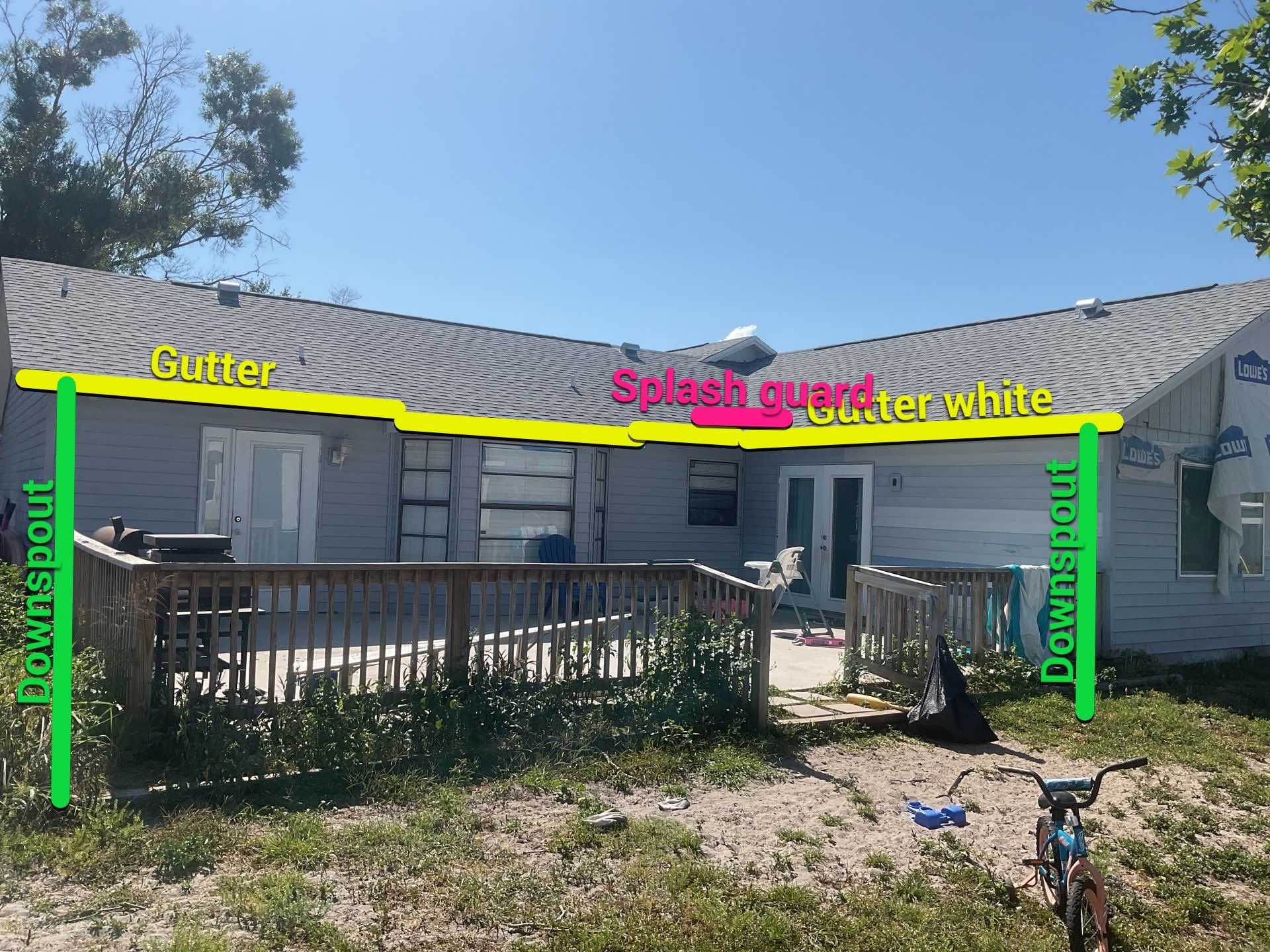 Aluminum Seamless Gutters using Splash Guard in Cape Coral FL by Gutter Professors