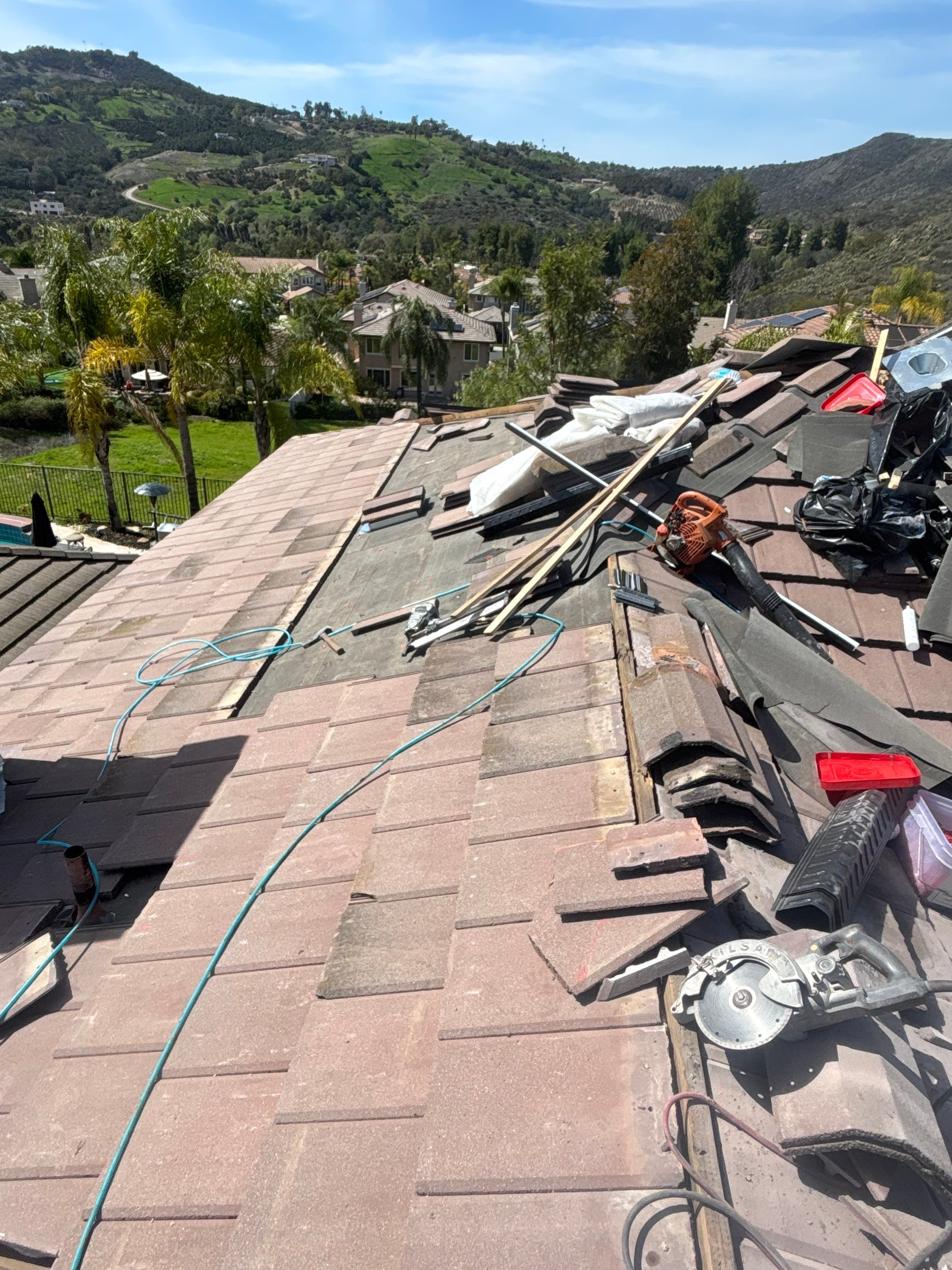 Escondido, CA | Concrete Tile Roof Lift & Lay with Solar Integration by Zenith Roofing Services