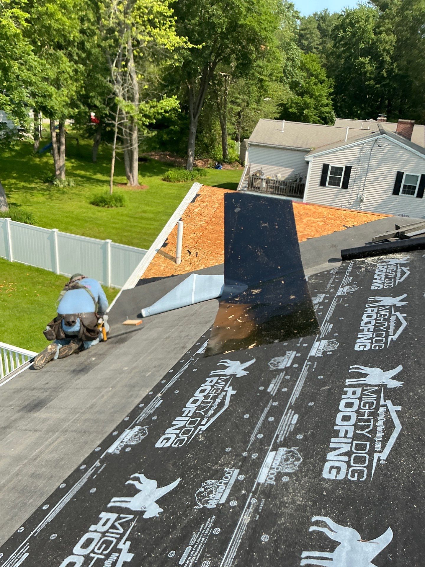 Full Roof Replacement & Chimney Repair – Onyx Black, MA by Mighty Dog Roofing of Greater Middlesex County
