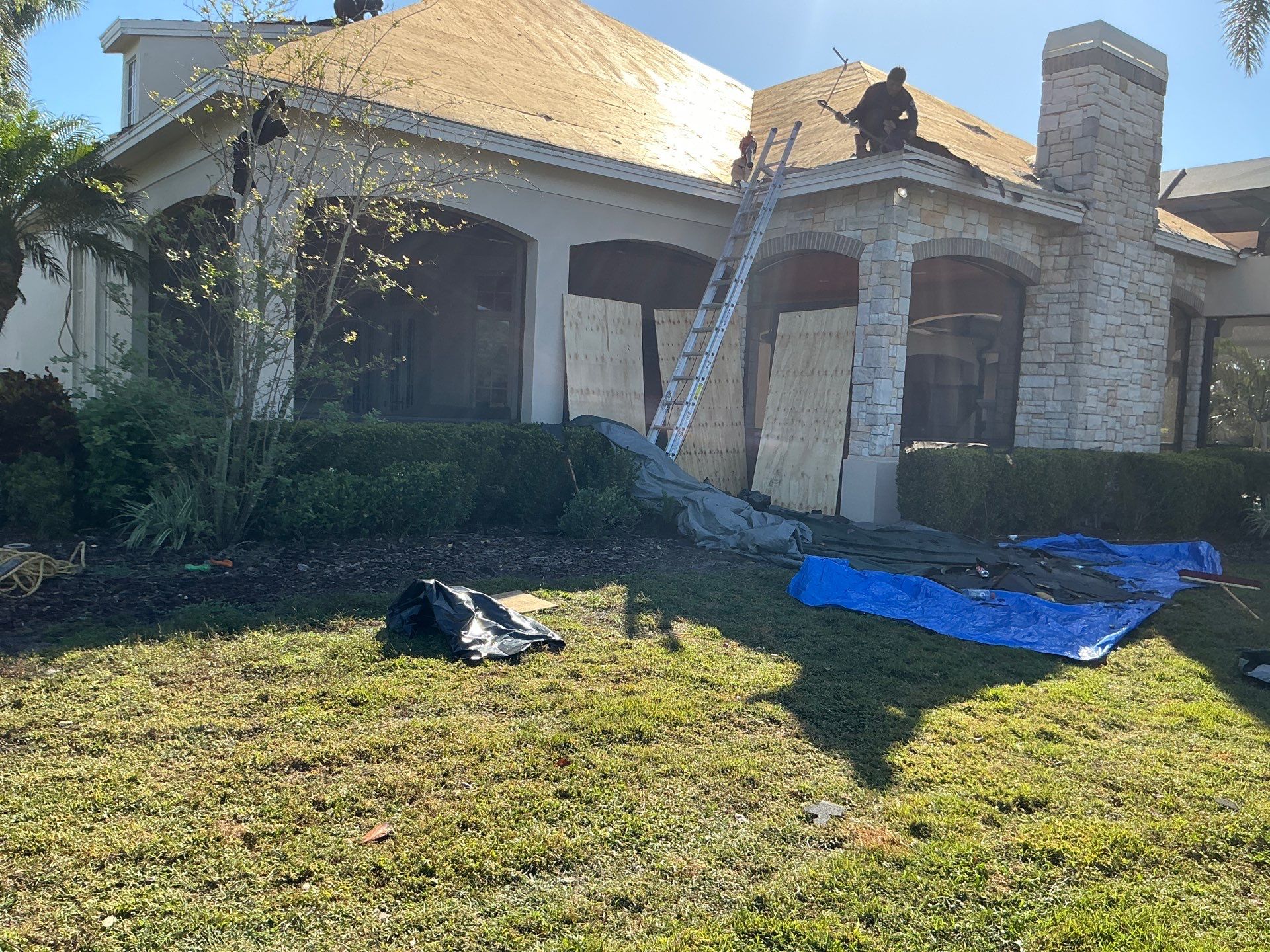 Almond Half-Round Gutters in Lakewood Ranch FL by Gutter Professors