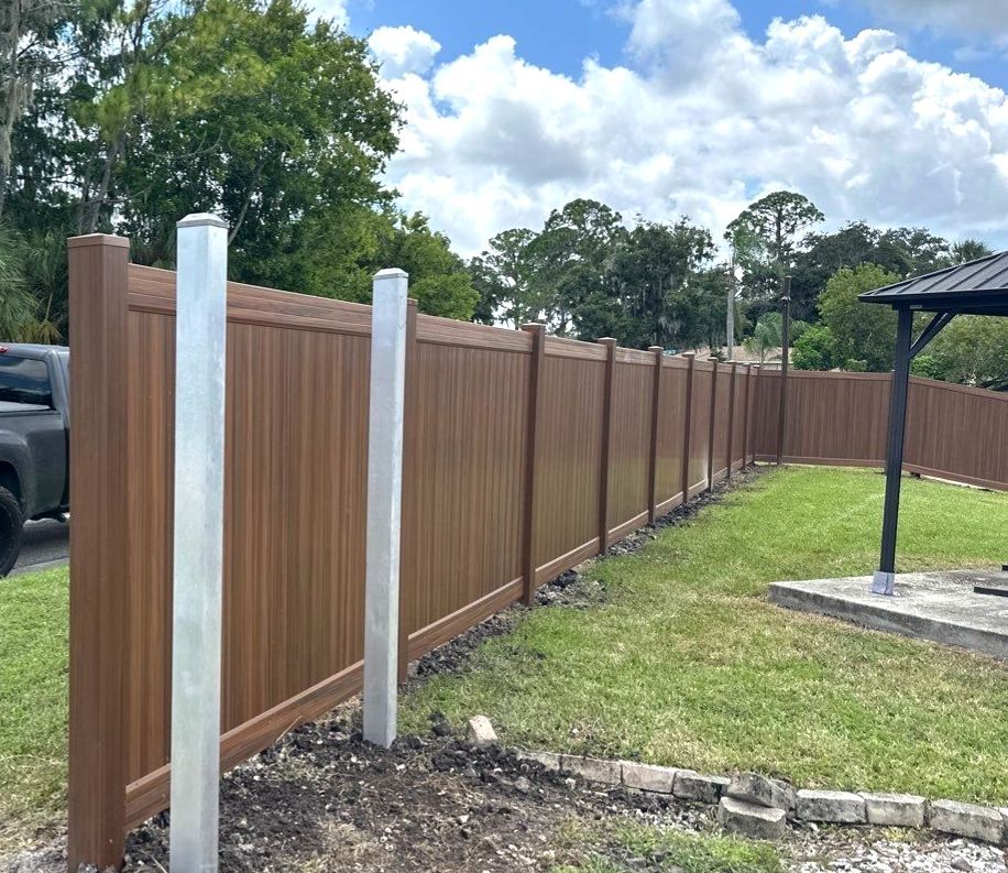 Vinyl Privacy Fence using 6Ft Professional Grade Mocha Walnut Privacy Fence by Asap fence and gates, LLC