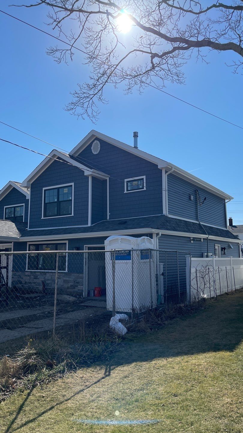 Full House Installation 5" white seamless gutters 2x3 leaders by Above All Gutters 