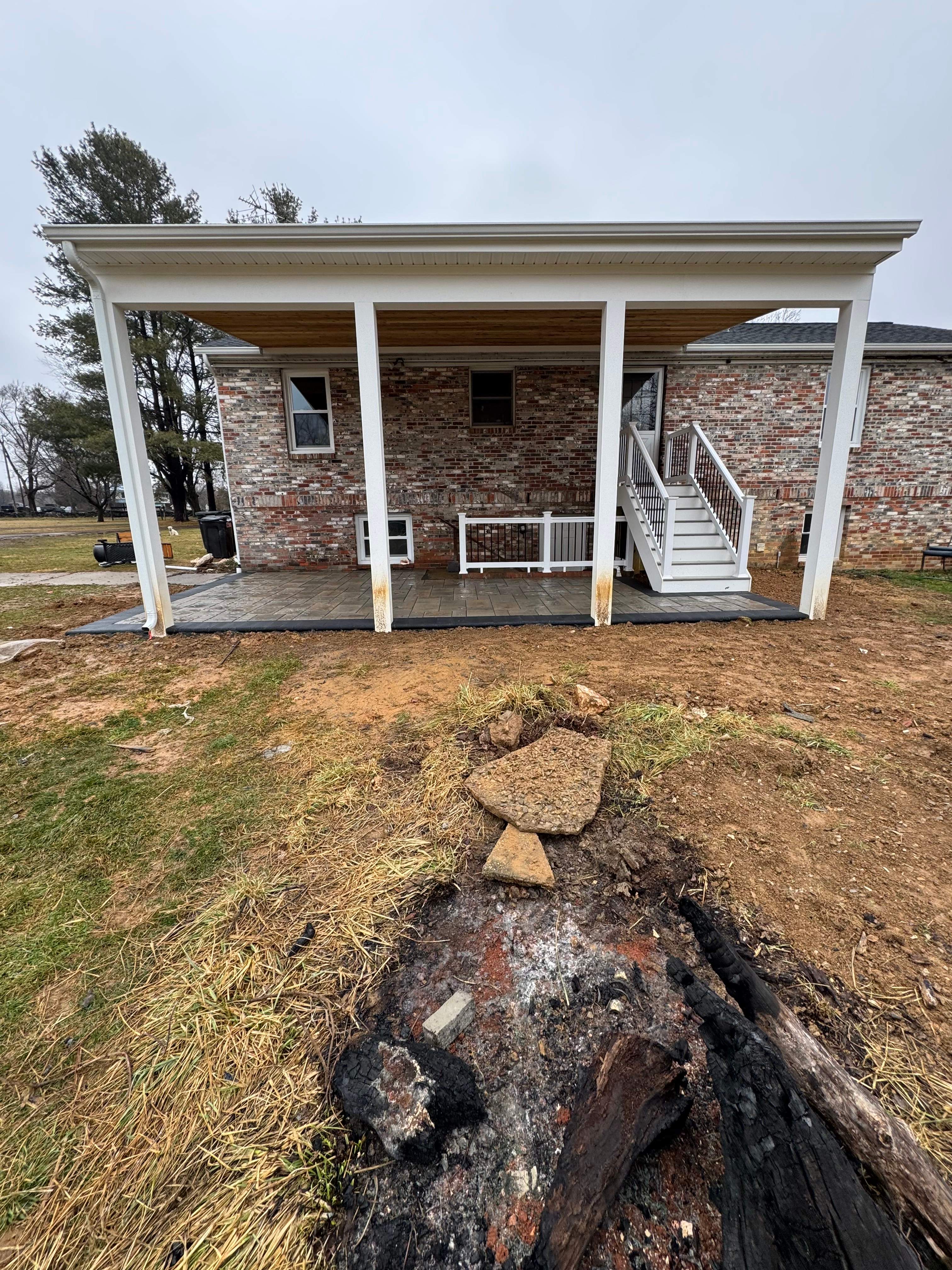 Covered Landing & Paver Patio in Lovettsville, VA by Sunburst Construction Inc