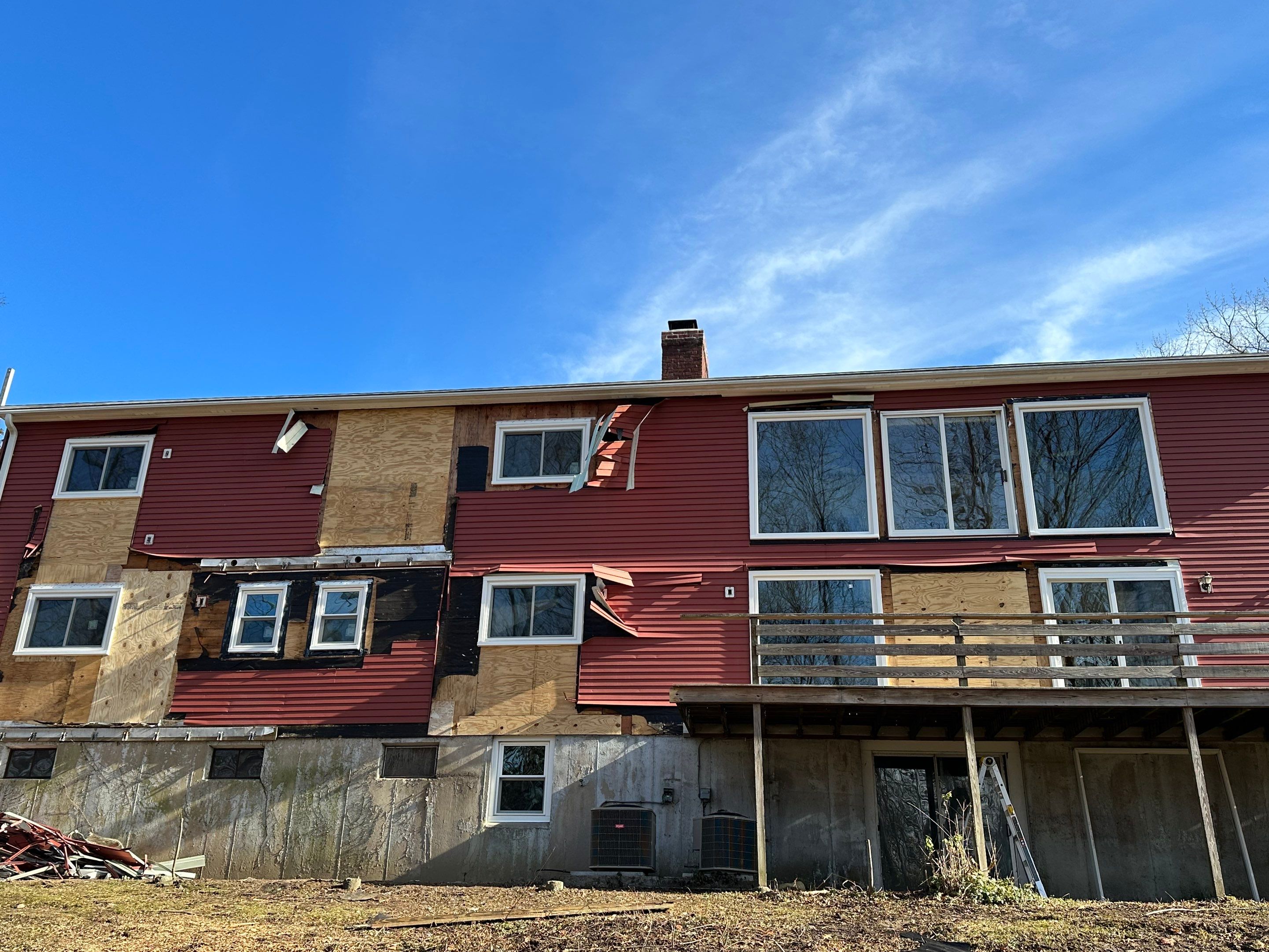 Residential Roofing Installation using Owens Corning TruDefinition Duration AR - Estate Gray & White Double 4 Siding by A Plus Exterior
