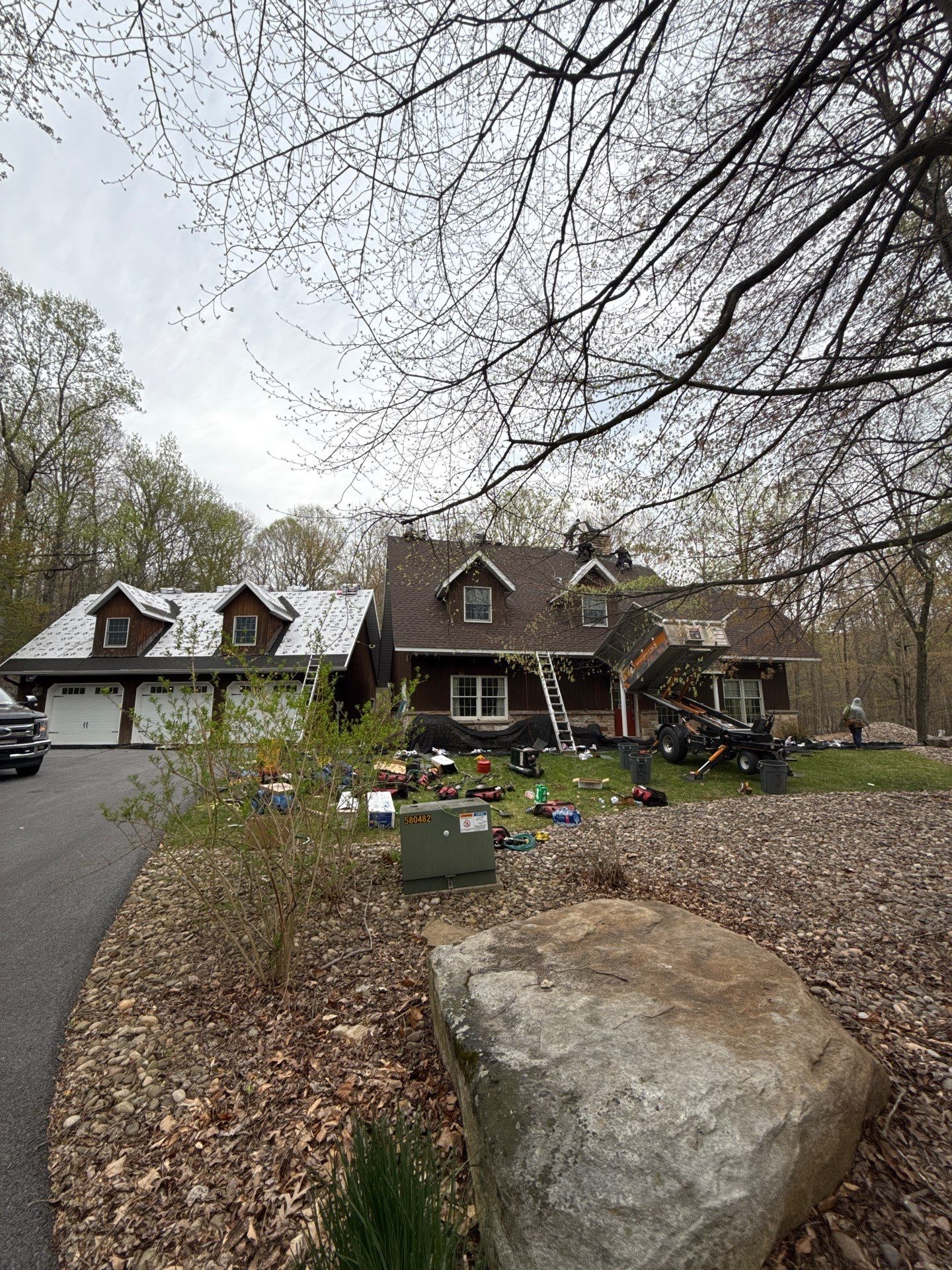 Roofing Installation using Gaf Hdz Architectural Shingle -Barkwood by Teflon Roofing