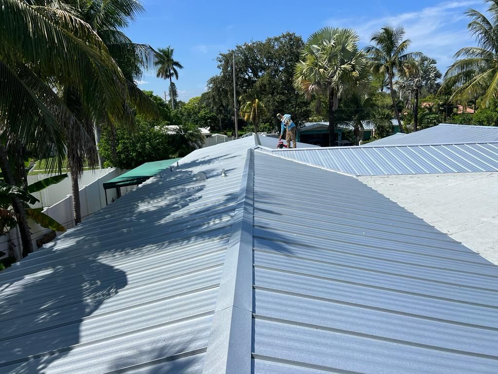 Residential Roofing Installation using 1" Nail strip metal roof by BLUES BROTHERS ROOFING