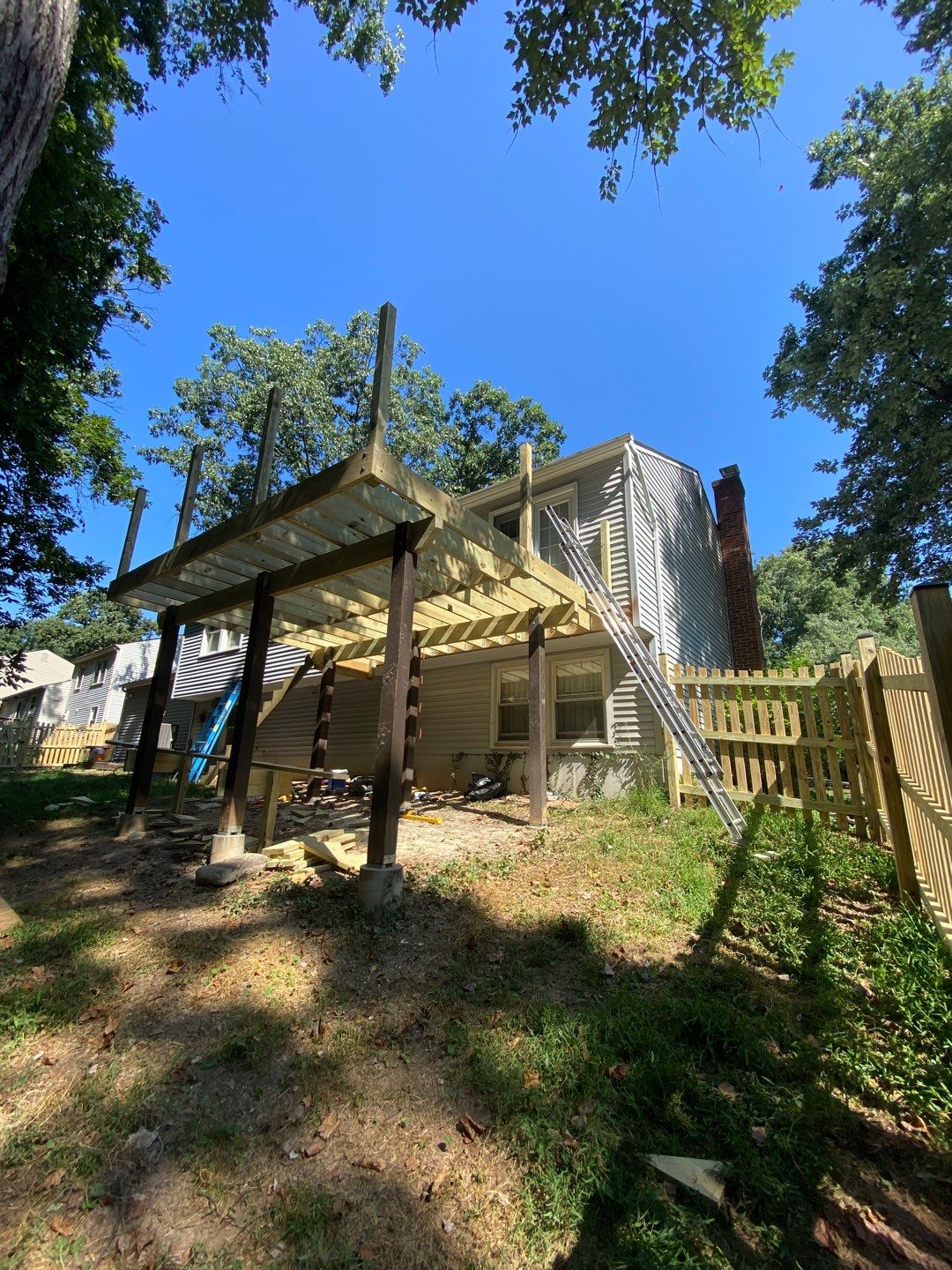 Deck Installation using wood by Jesus Master Handyman LLC 