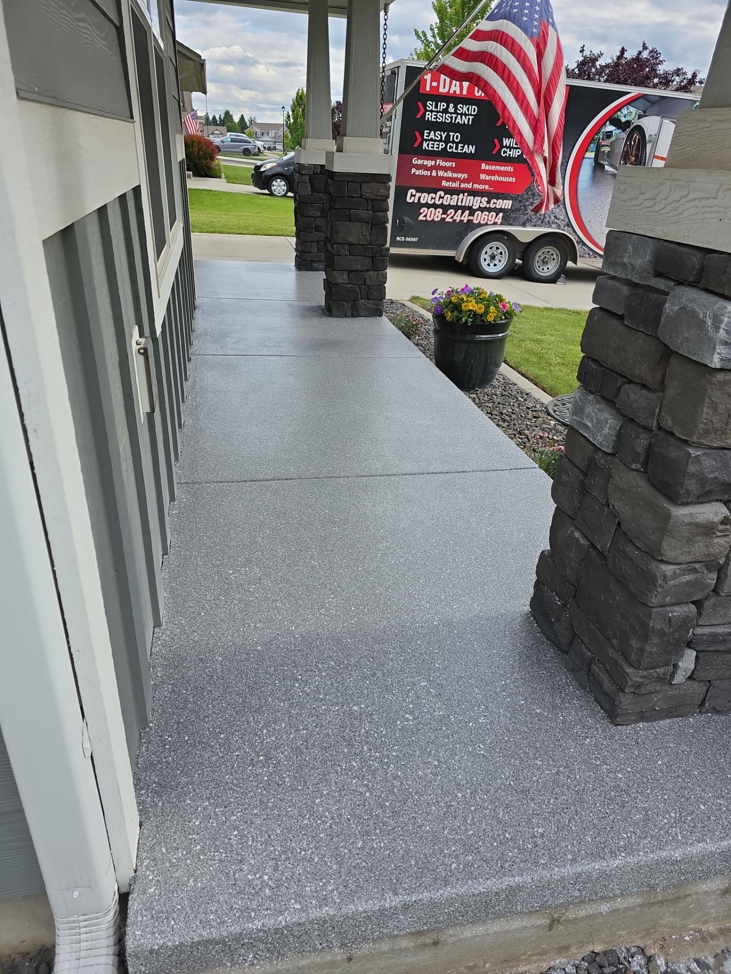 Patio Transformation using Turquoise Hybrid by Croc Coatings, LLC