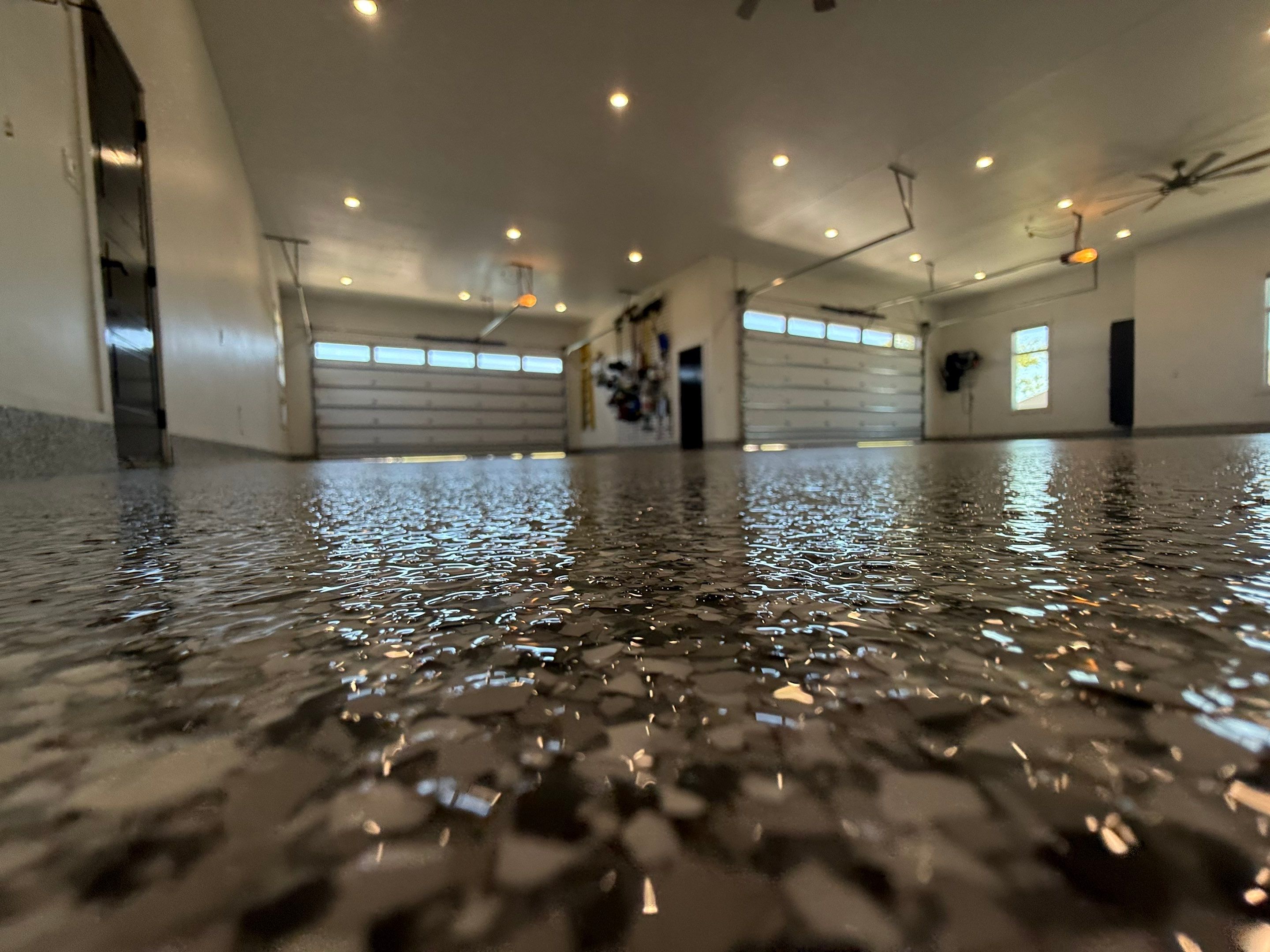 Gravel Flake Garage Floor Coating in Yankton by Select Painting, Coatings & Garage Cabinets
