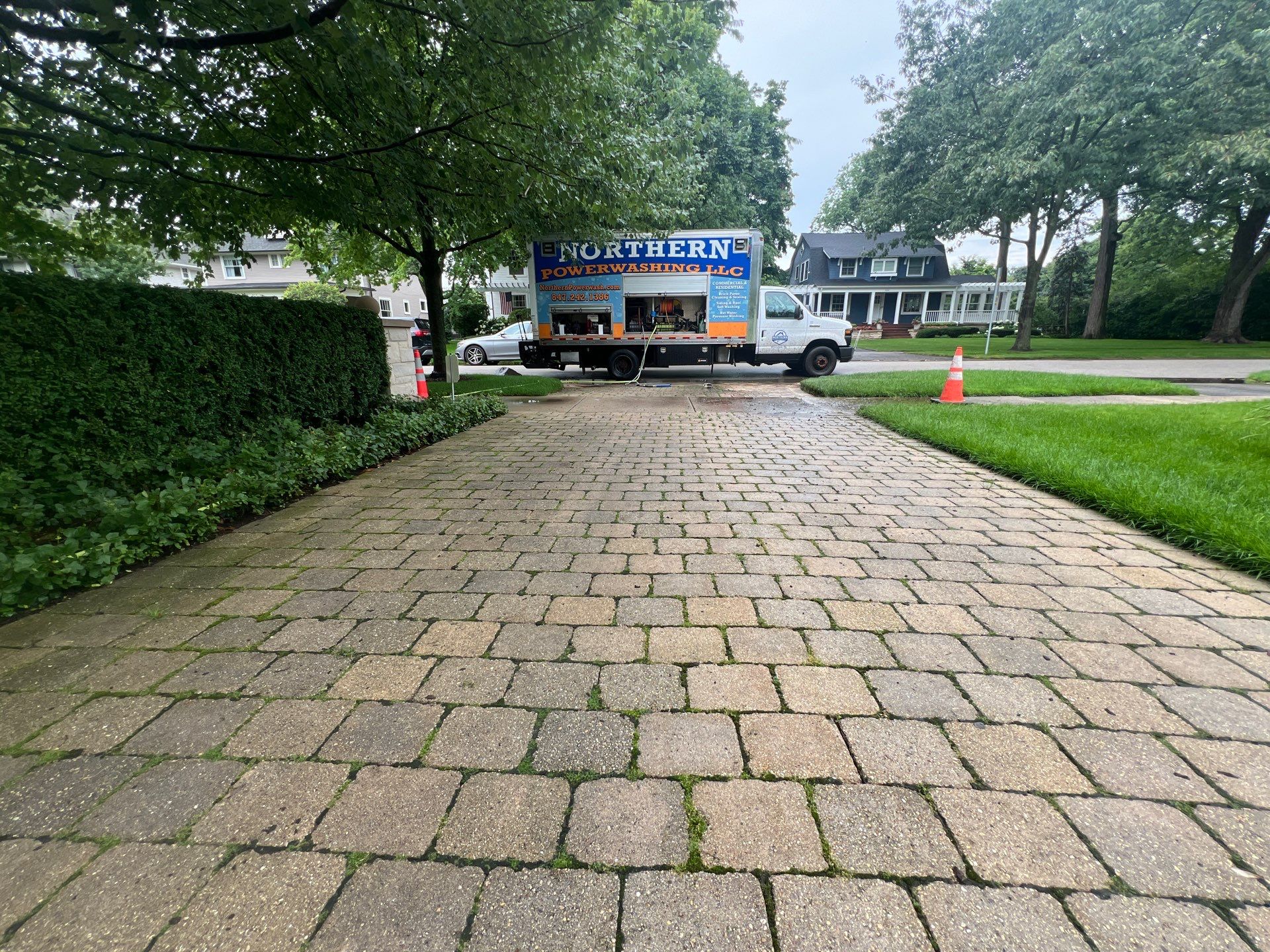 Brick paver clean, sand and seal.  using Surebond SB-1300 by Northern Power Washing LLC.
