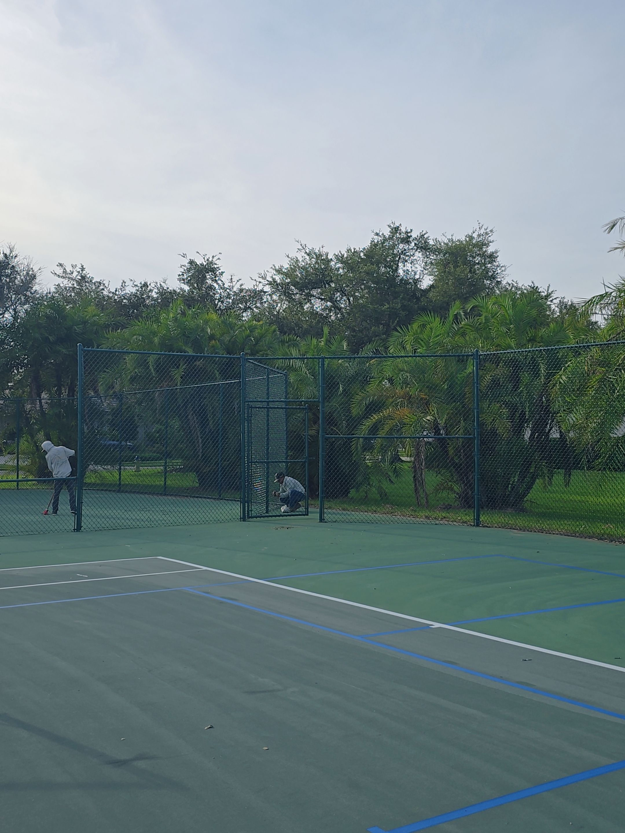 Commercial Tennis Court Chain Link Fence Repair in Sarasota by True Fence LLC