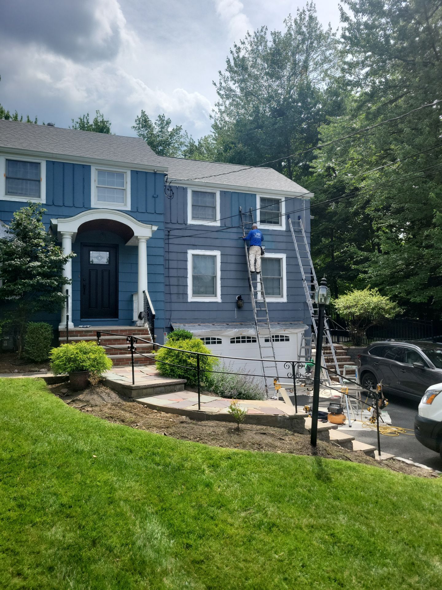 Exterior Painting and Cedar Shingle Siding Repair in Cedar Grove by Spectrum Painting, LLC