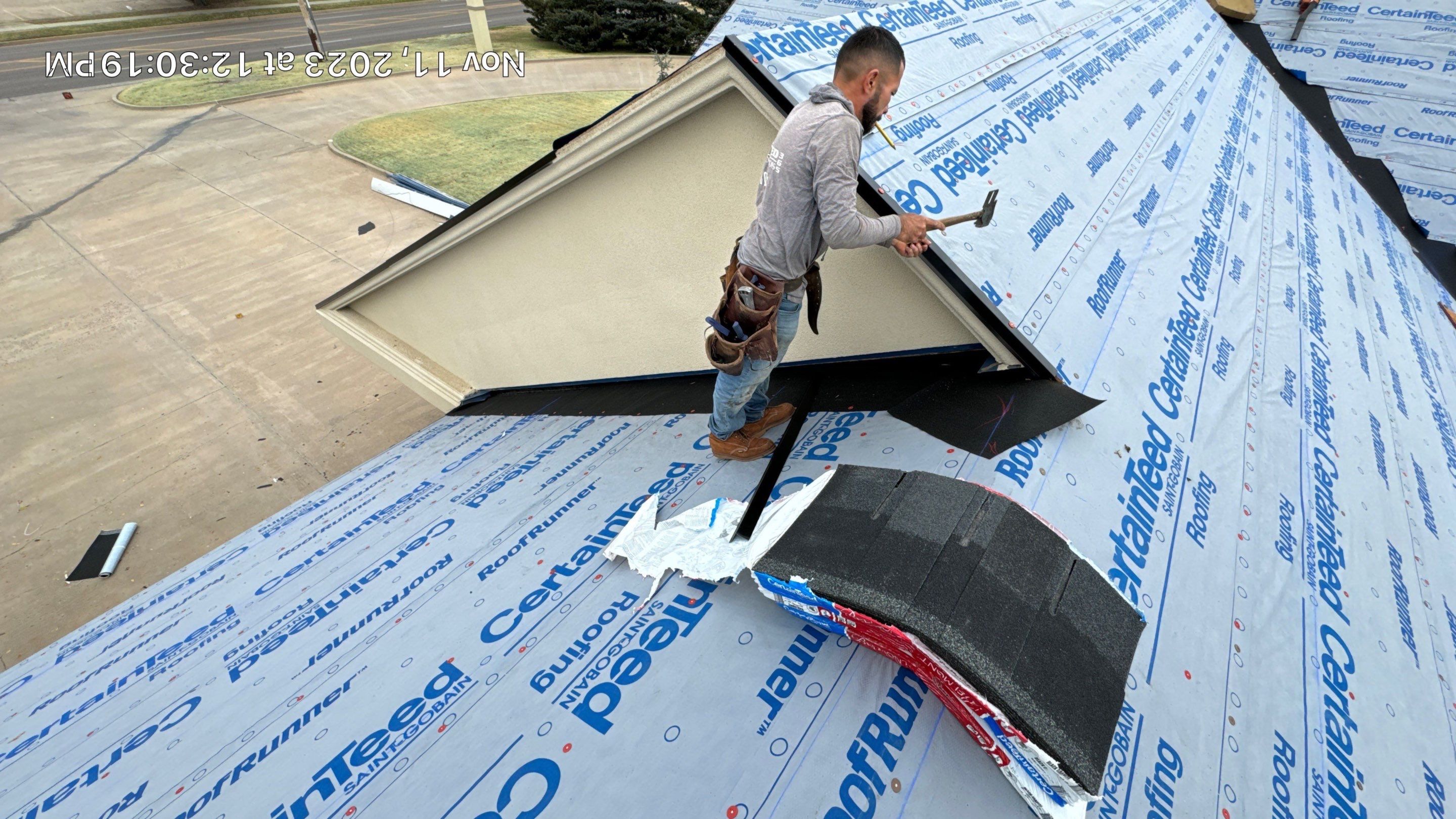 Commercial Roofing Installation using Certainteed Belmont IR by Castillo Roofing