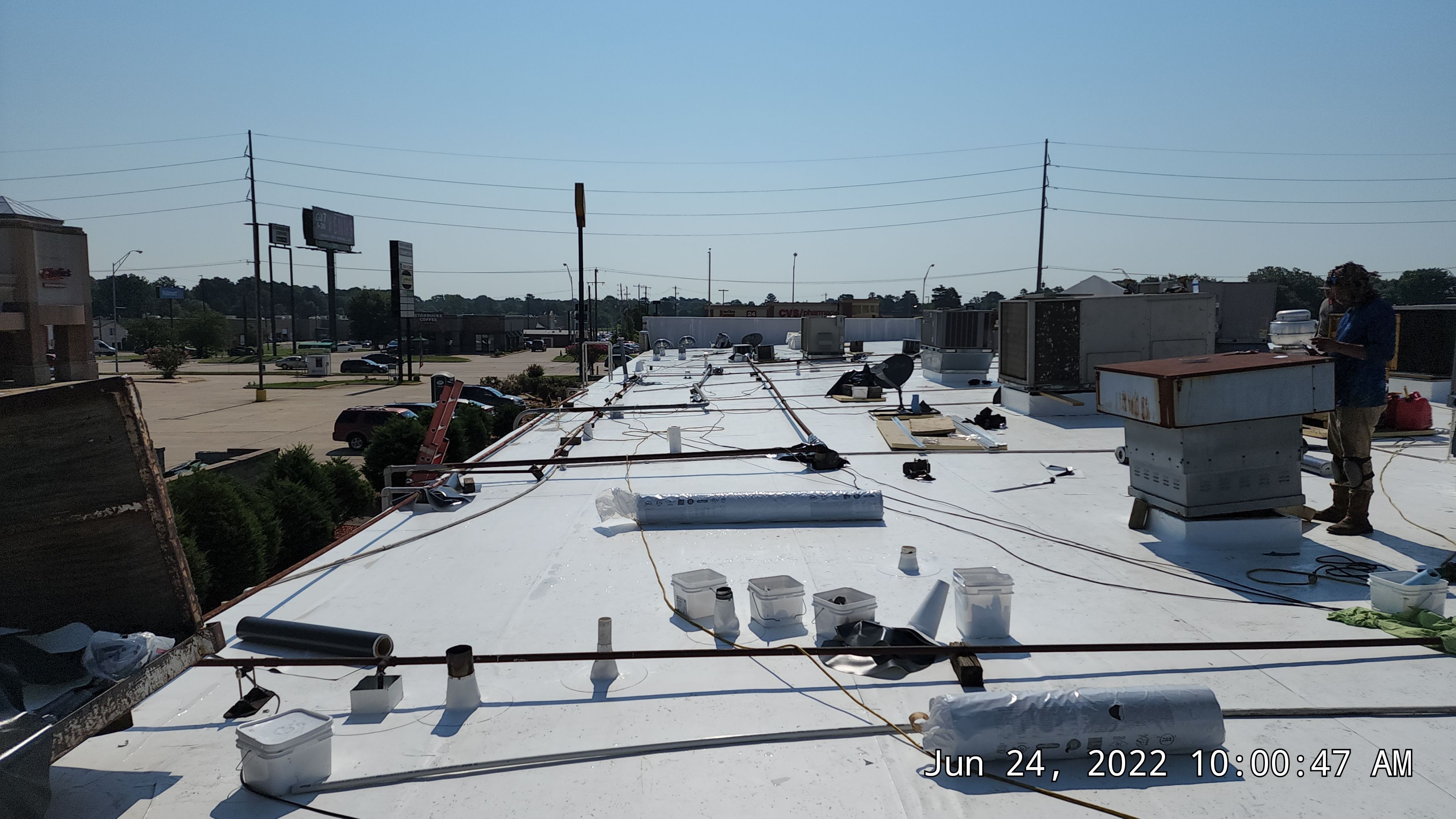 Commercial Roofing Installation using 50 mil PVC by Hostetler Roofing