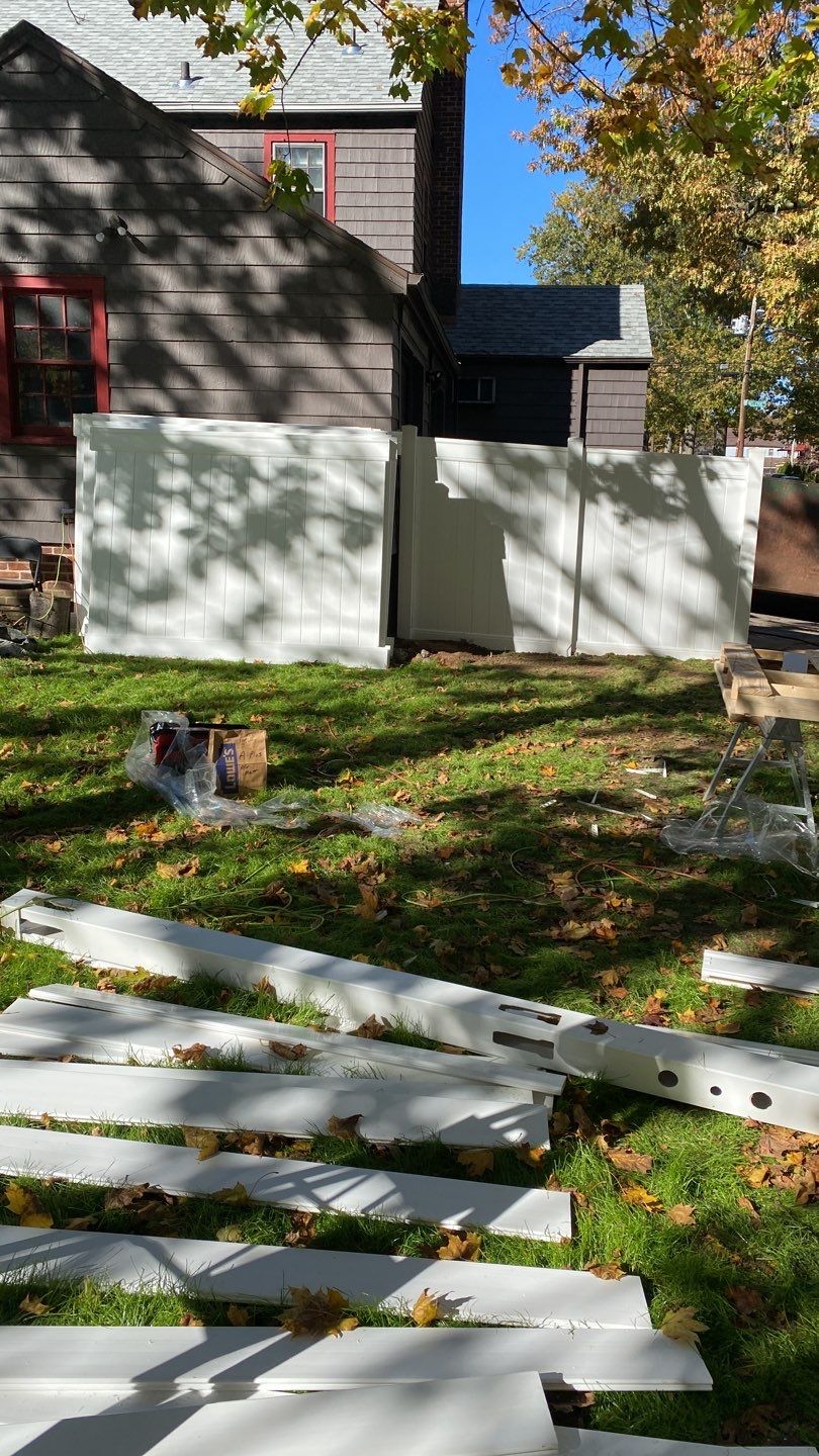Fence Installation using Vinyl Fence  by A Plus Exterior
