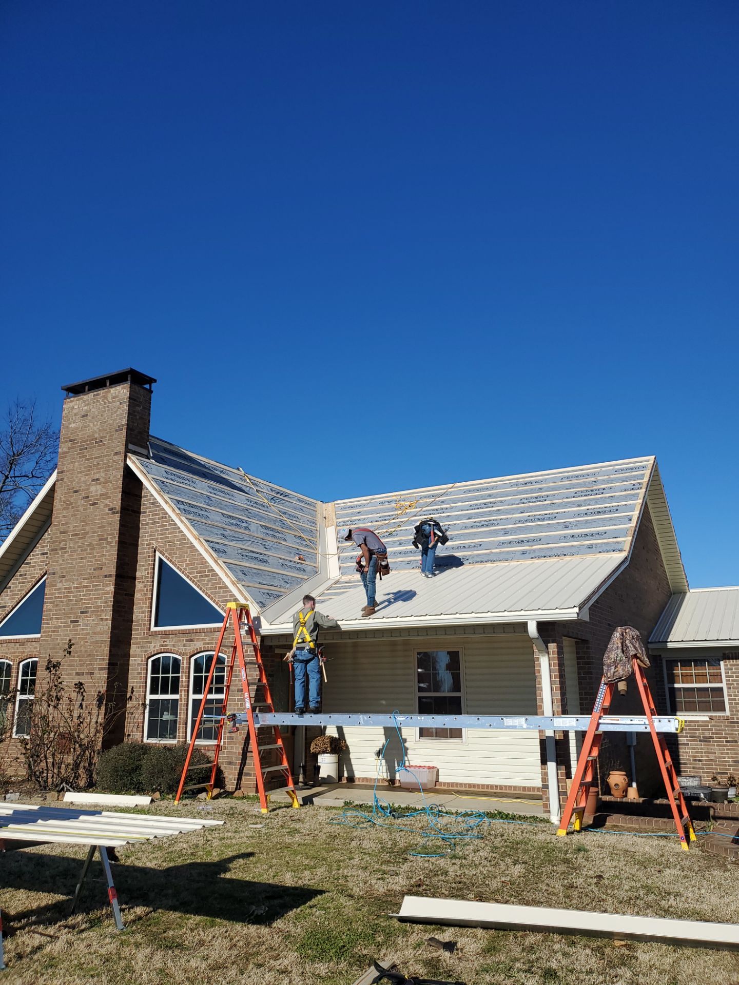 Residential Metal Roof Replacement using Reed's Metals: 26 GA. Colored Residential Metal Panels (Ivory) by Hostetler Roofing
