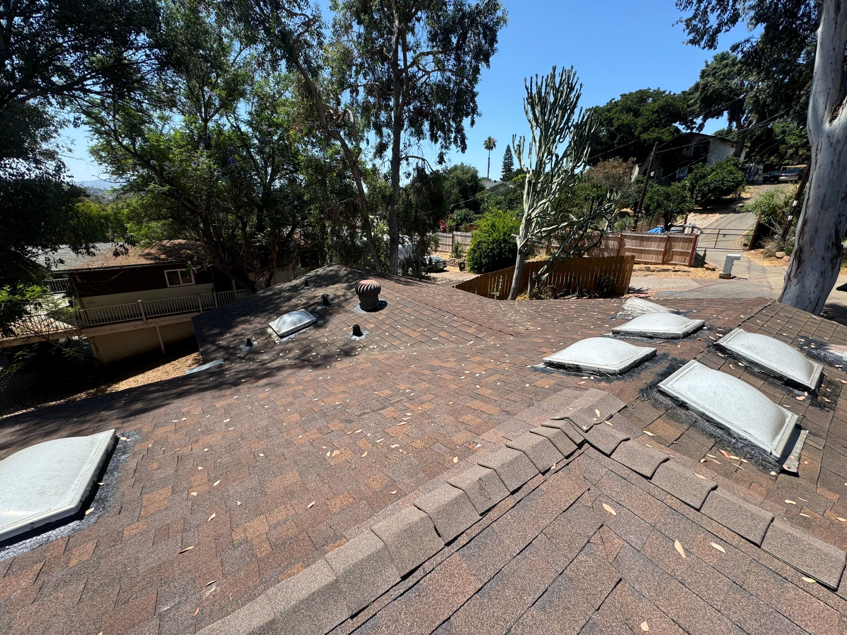 Escondido Partial Shingle Roof Replacement with Skylights and Gutters by Zenith Roofing Services