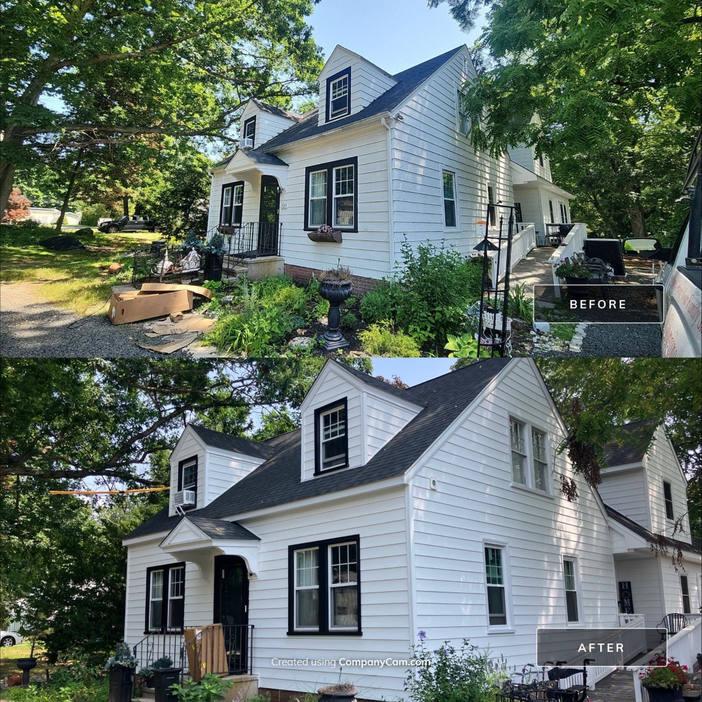 Siding using Cert. Cedar Impressions D/7 Perfection Straight Bottom, White by DiGiorgi Roofing and Siding Inc