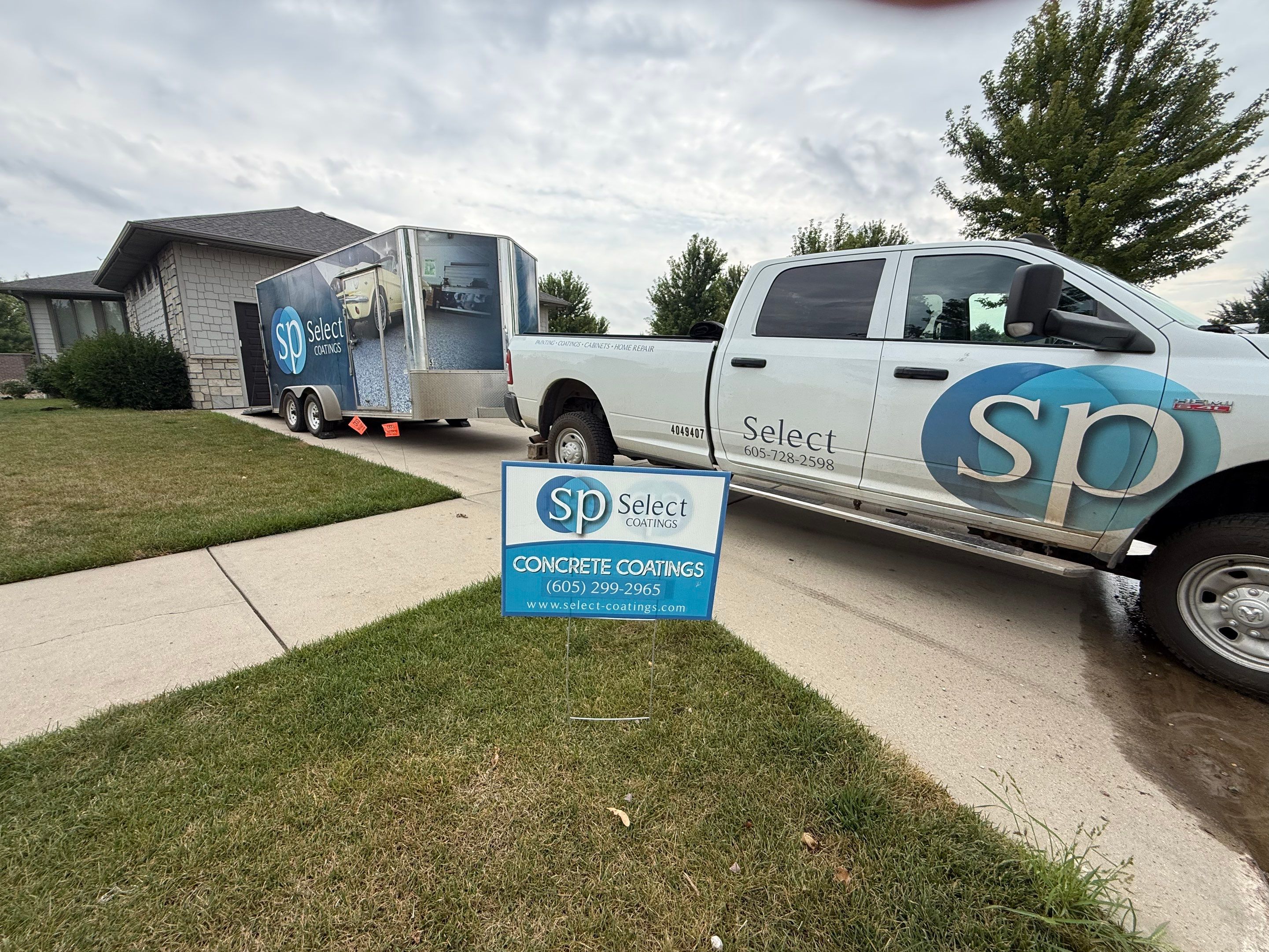 Sioux Falls Patio Concrete Coating and Porch Step Repair by Select Painting, Coatings & Garage Cabinets