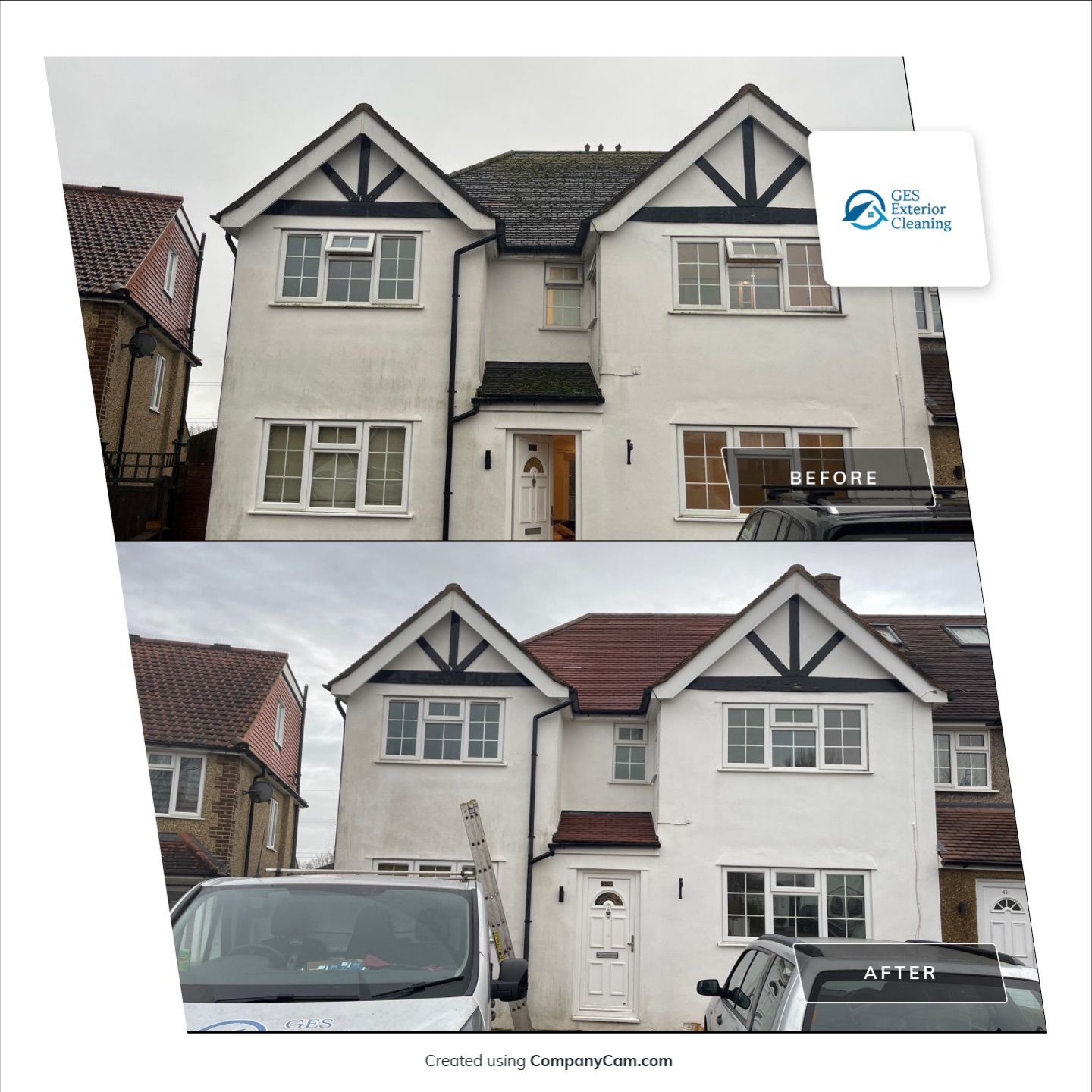 Roof Clean - Biocide Treatment using Mosmatic FSC and Biocide by Ges Exterior Cleaning ltd