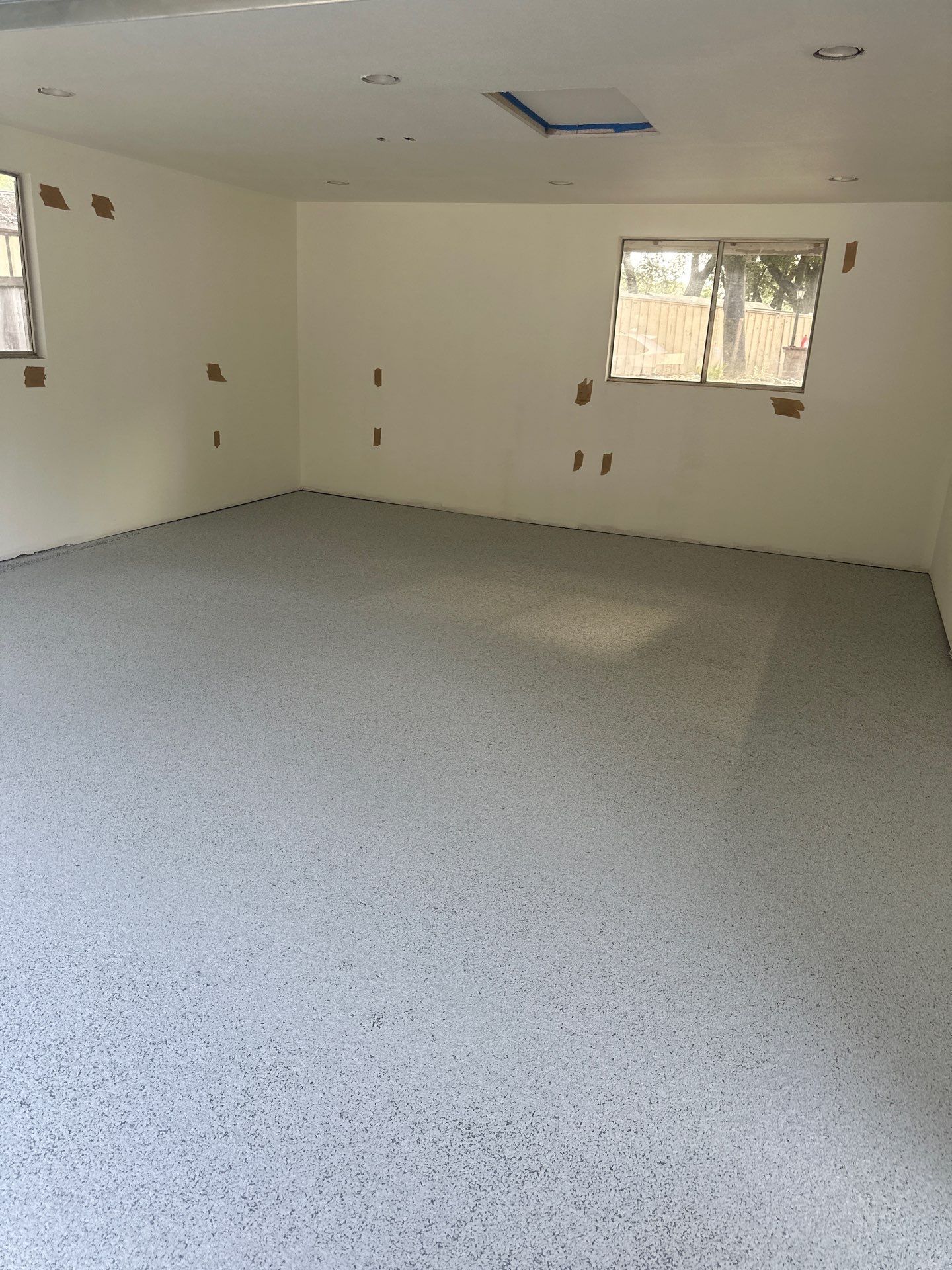Atascadero Garage Floor Restoration with Moisture Vapor Barrier and Chips by MGP Coatings