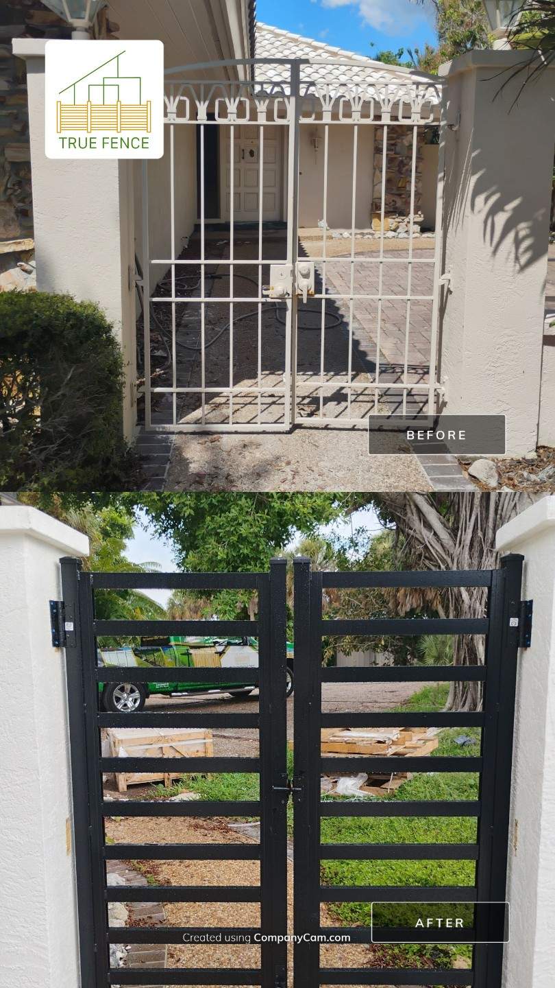 Custom Aluminum Horizontal Slat Fencing and Decorative Gates in Siesta Key by True Fence LLC