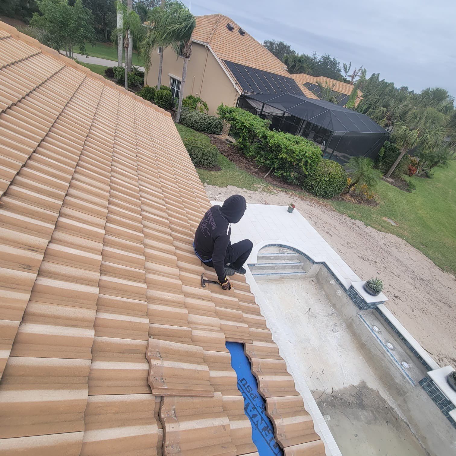 Residential Roofing Repair using Concrete Tile by Four Peaks Roofing