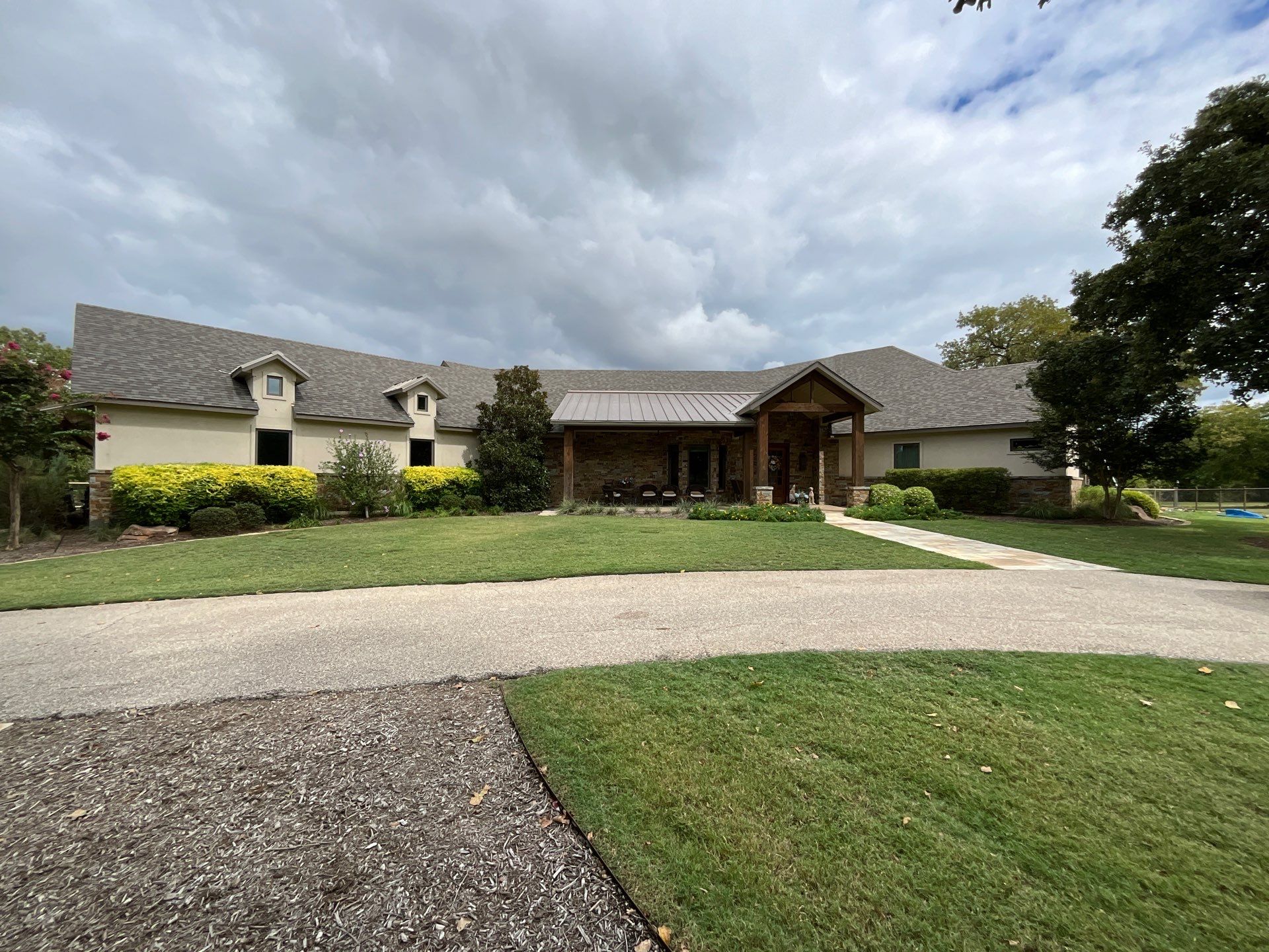 Insurance Claim Roof and Gutters using Certainteed Landmark Weathered Wood by Tex-Line Roofing