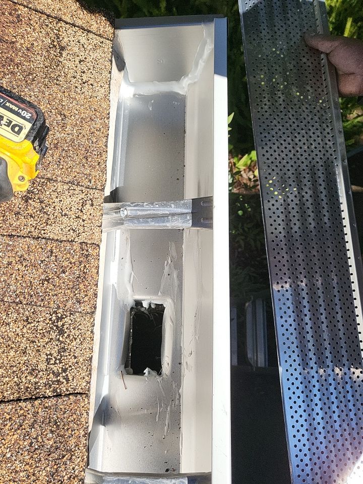 Seamless Gutter Installation using K-Style Seamless Gutters and LeafBlaster Pro Gutter Guards by Gutter Professors