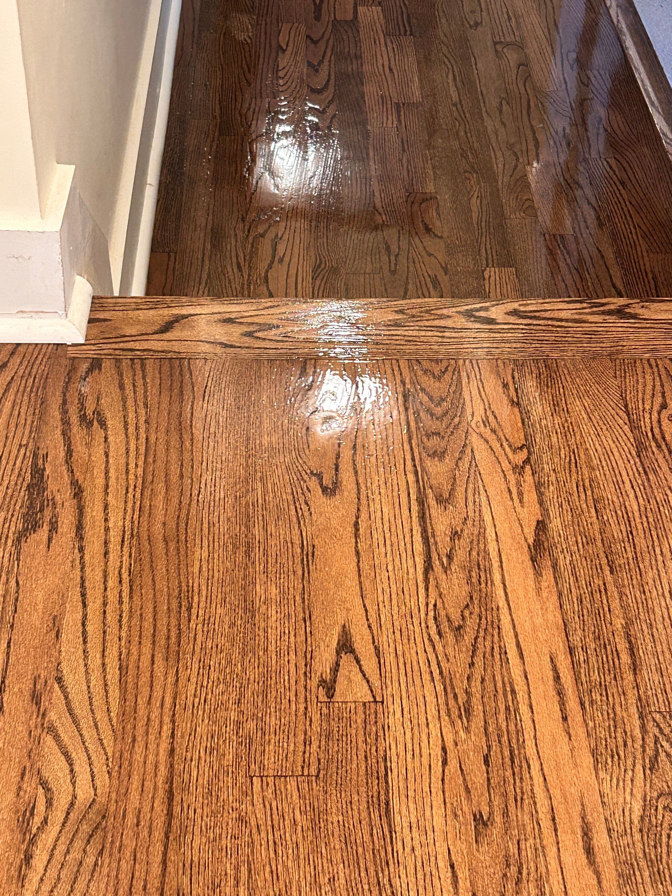 Classic Stair remodel with Oak Treads by Footprints Floors of East Atlanta