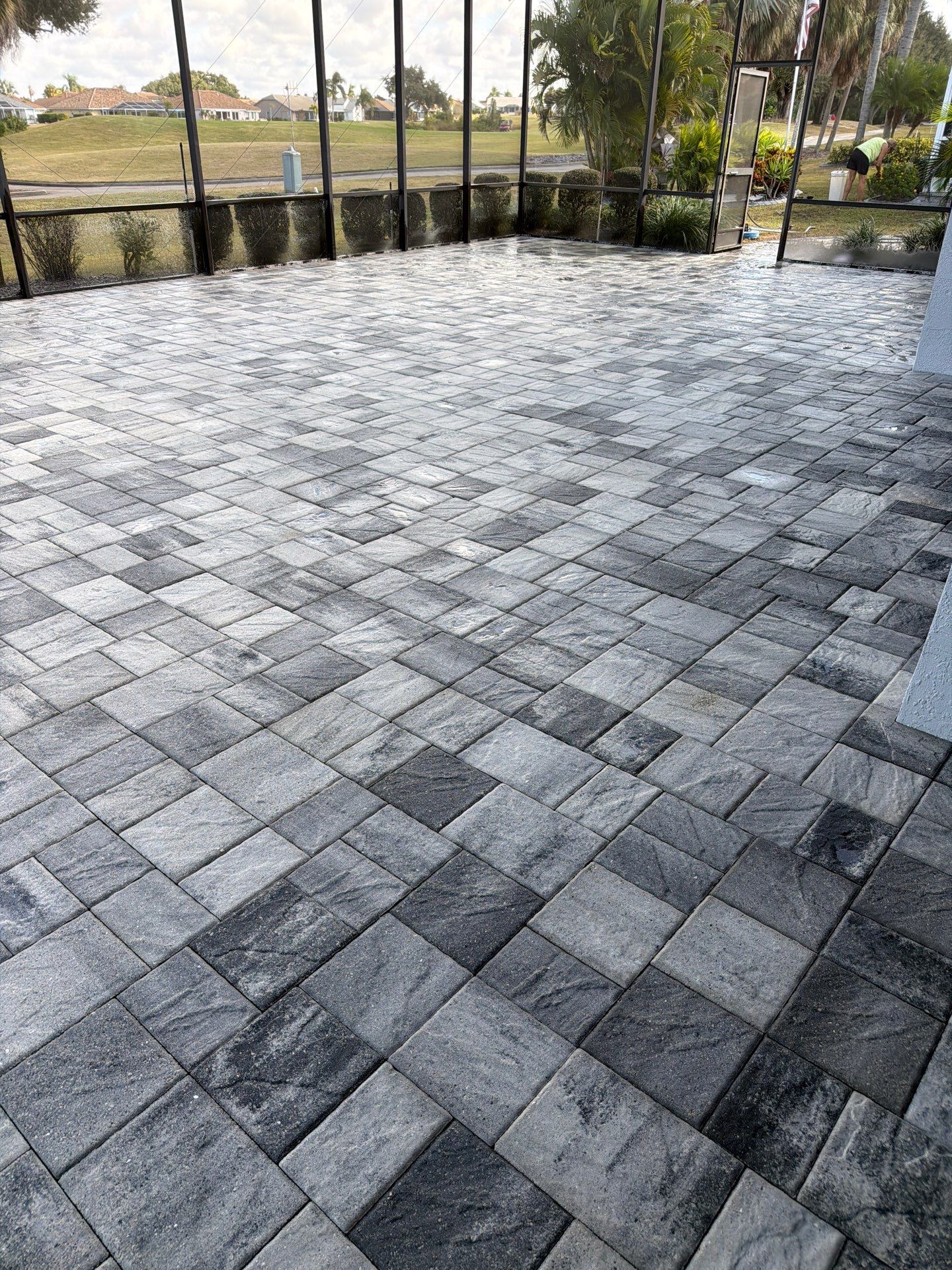 Paver Sealing and Restoration for Screened Lanai in Sun City Center by Supreme Paver Experts