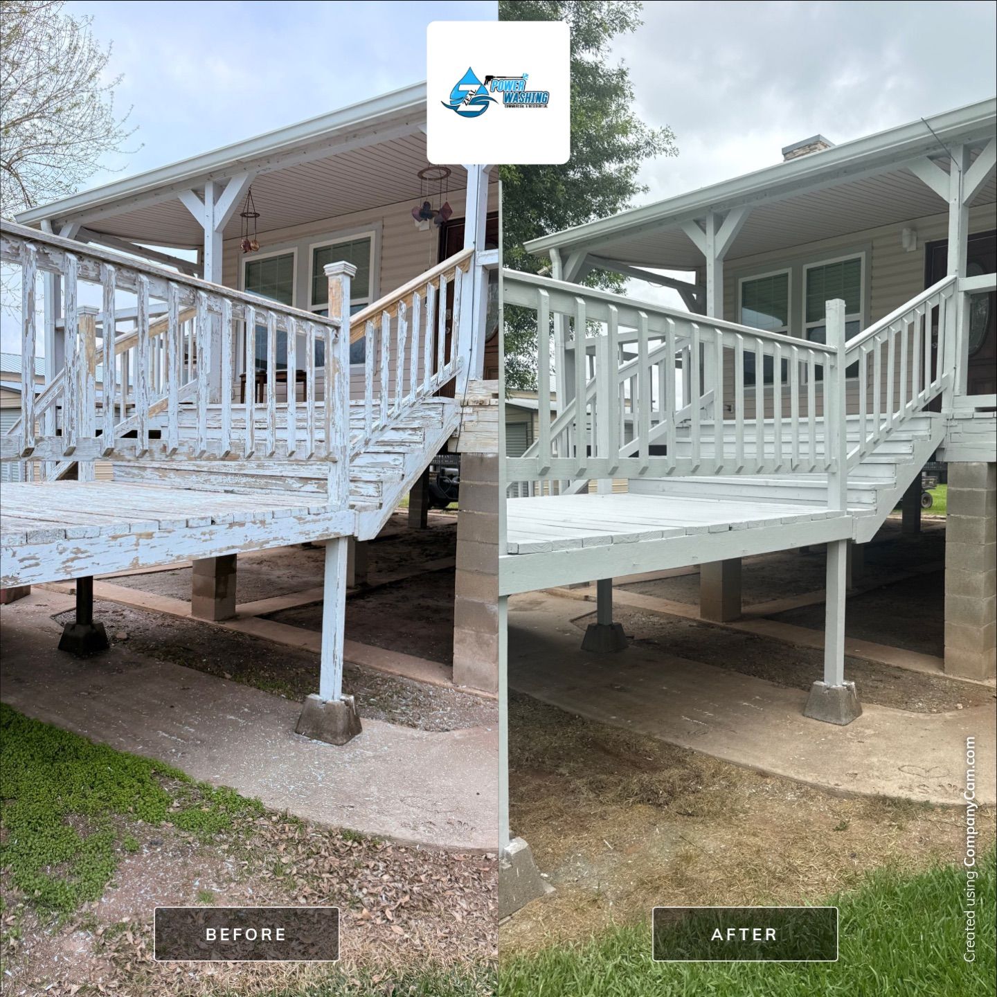 Elevated Deck Restoration and Staircase Refinishing in Rosharon, Texas by Zeal Power Washing