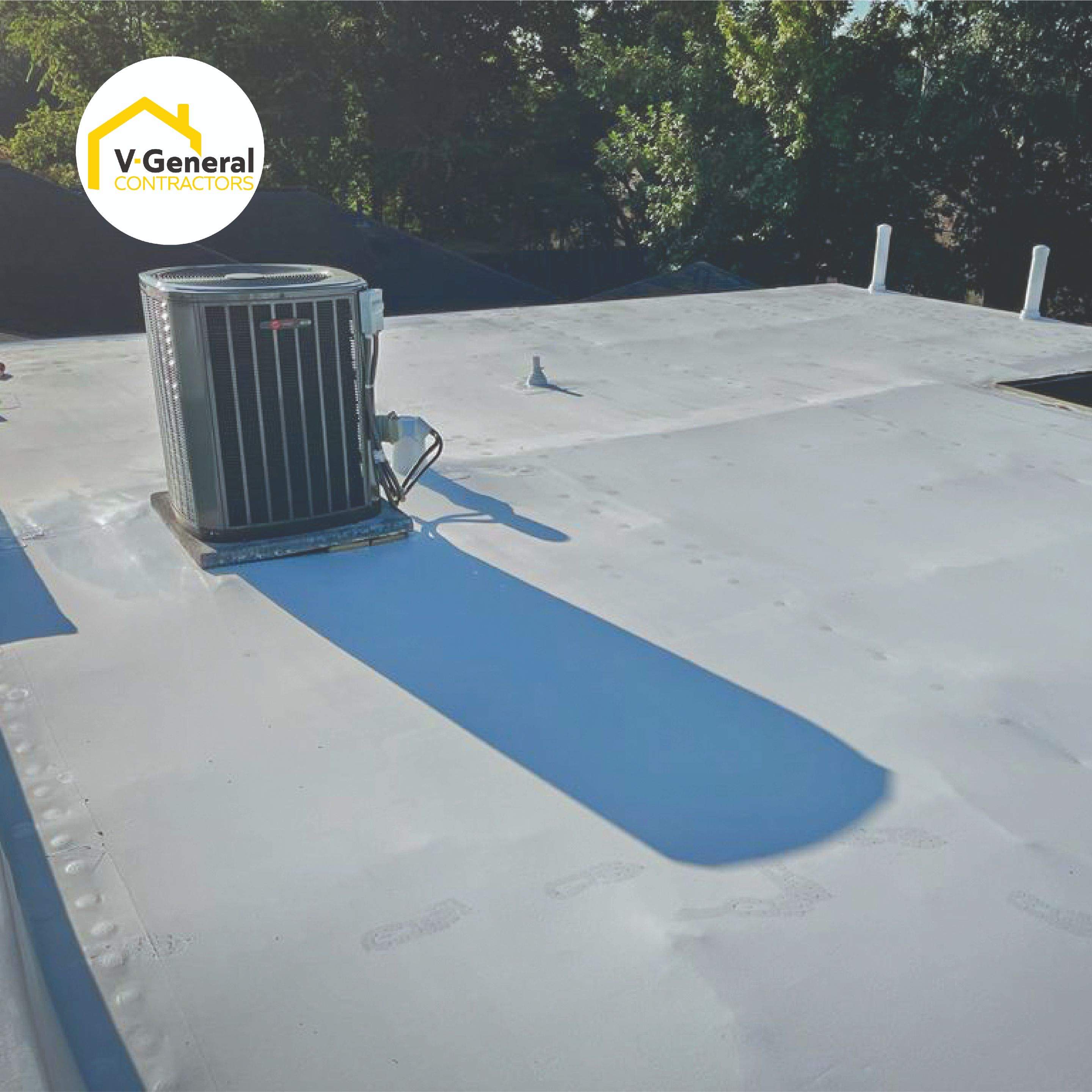 Flat Roof Using Asphalt Coat by V General Contractors 