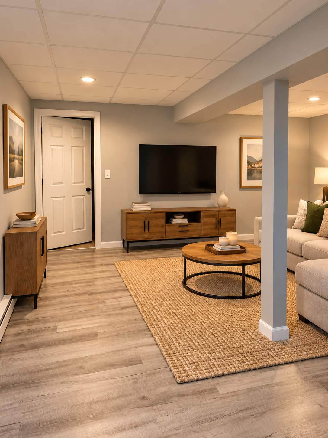 Modern Finished Basement Remodel & Entertainment Space by Remodel Now