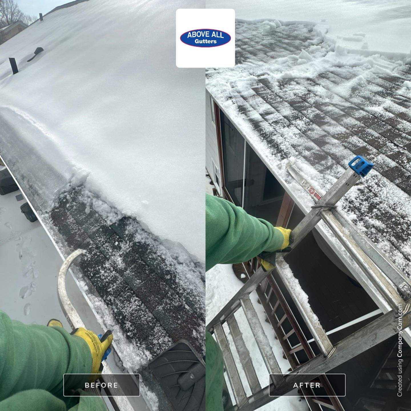 Roof Snow & Ice Dam Removal by Above All Gutters