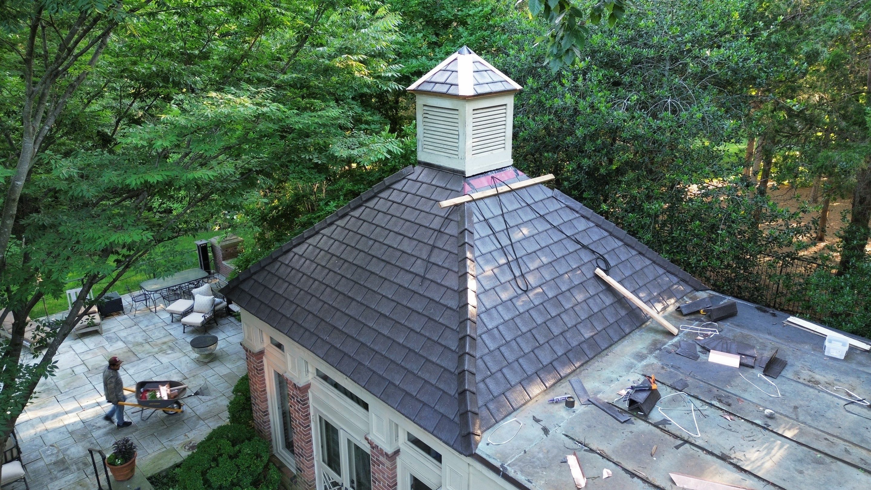 Residential Roofing Installation Using Enviroshake Synthetic Slate by Undersun Roofing 