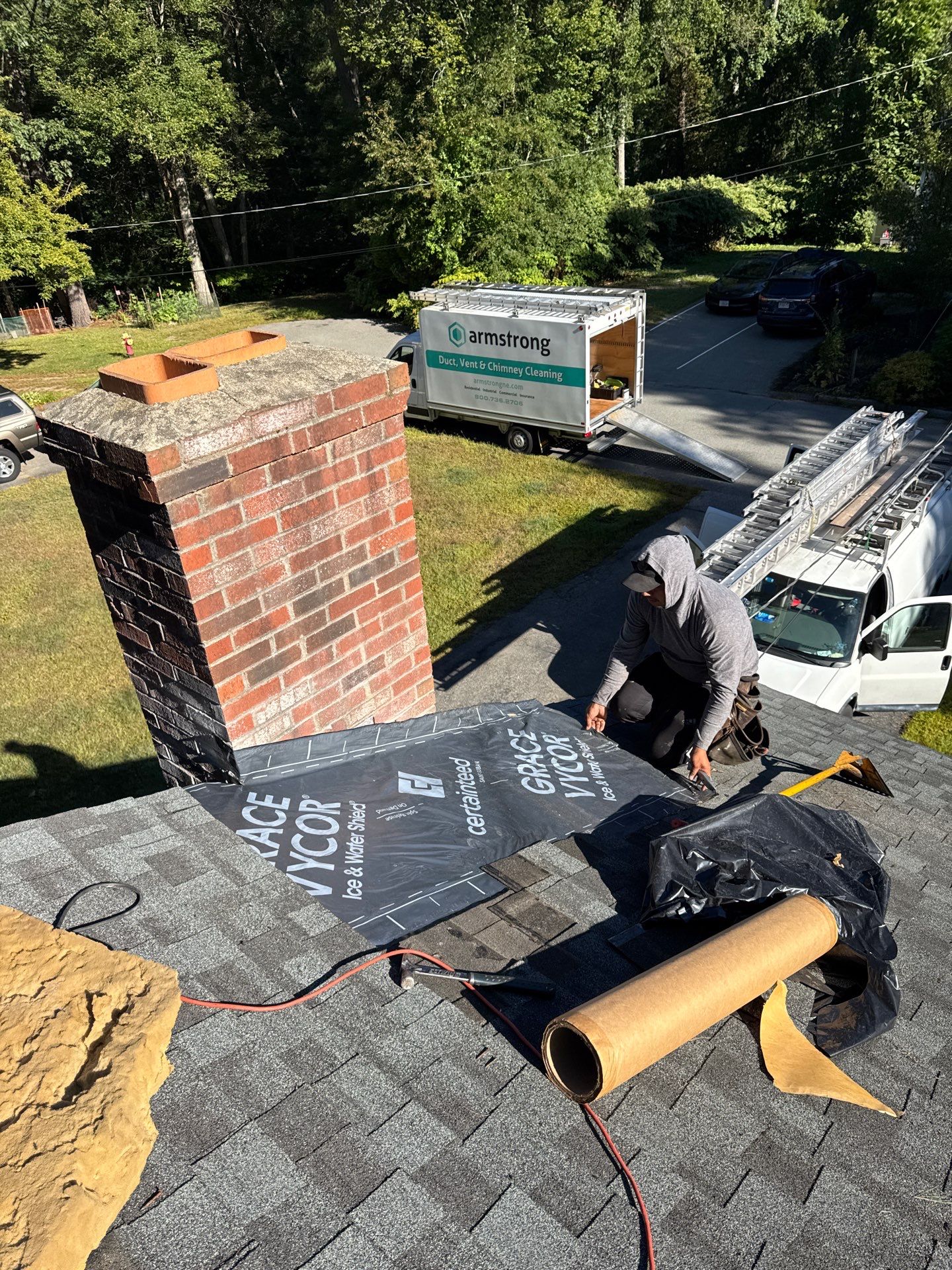 Tewksbury Attic Ventilation Upgrade with Chimney & Pipe Boot Reflashing by Mighty Dog Roofing of Greater Middlesex County