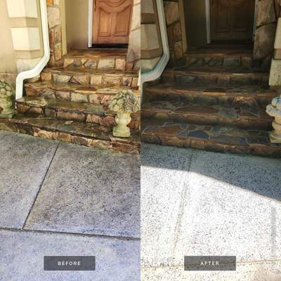 Driveway Clean using cleaner