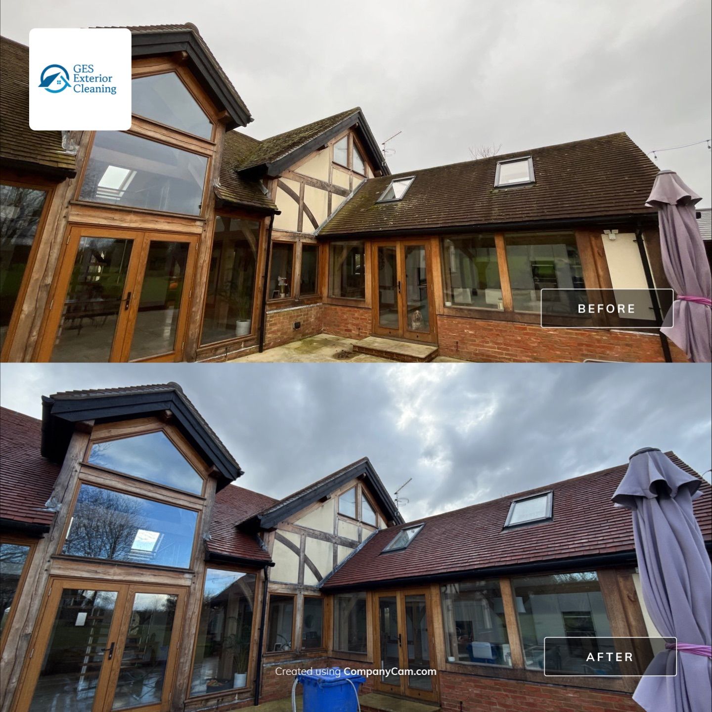 Roof Clean  - Moss Removal - Gutter Clean using Honda 15lpm Low Pressure Washing Machine by Ges Exterior Cleaning ltd