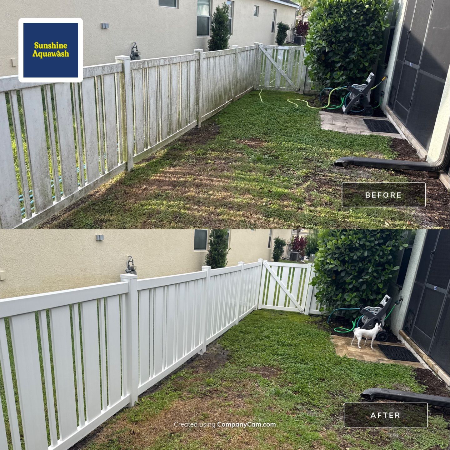 Vinyl Fence & Concrete Cleaning in Central Park at Lakewood Ranch, FL by Sunshine AquaWash