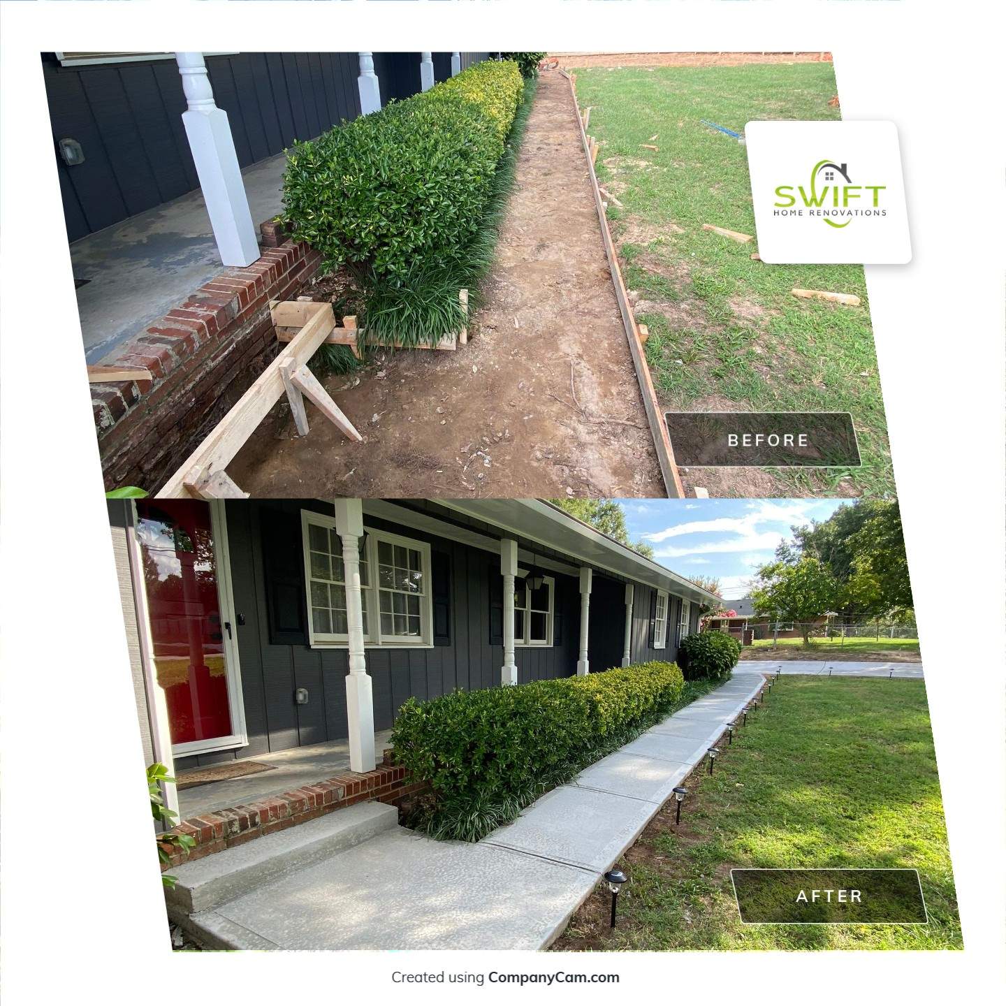 Driveway Replacement and New Concrete Walkway in Snellville by Swift Home Renovations 
