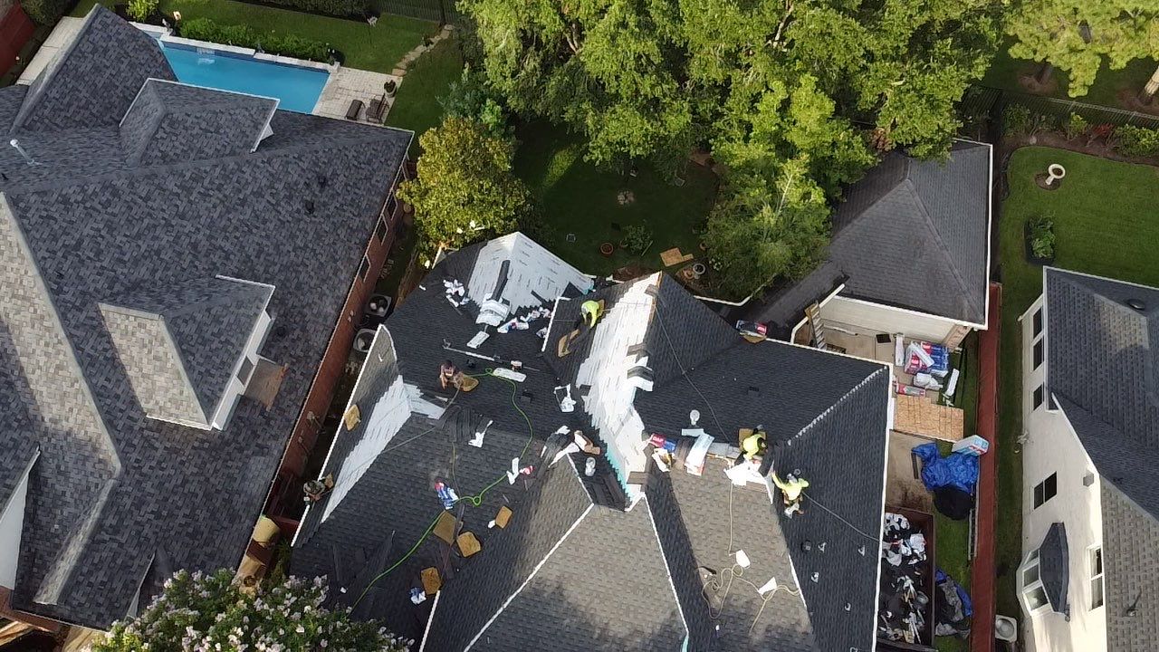 GAF Charcoal Roof Replacement for Houston Home by Houston Roofing & Construction