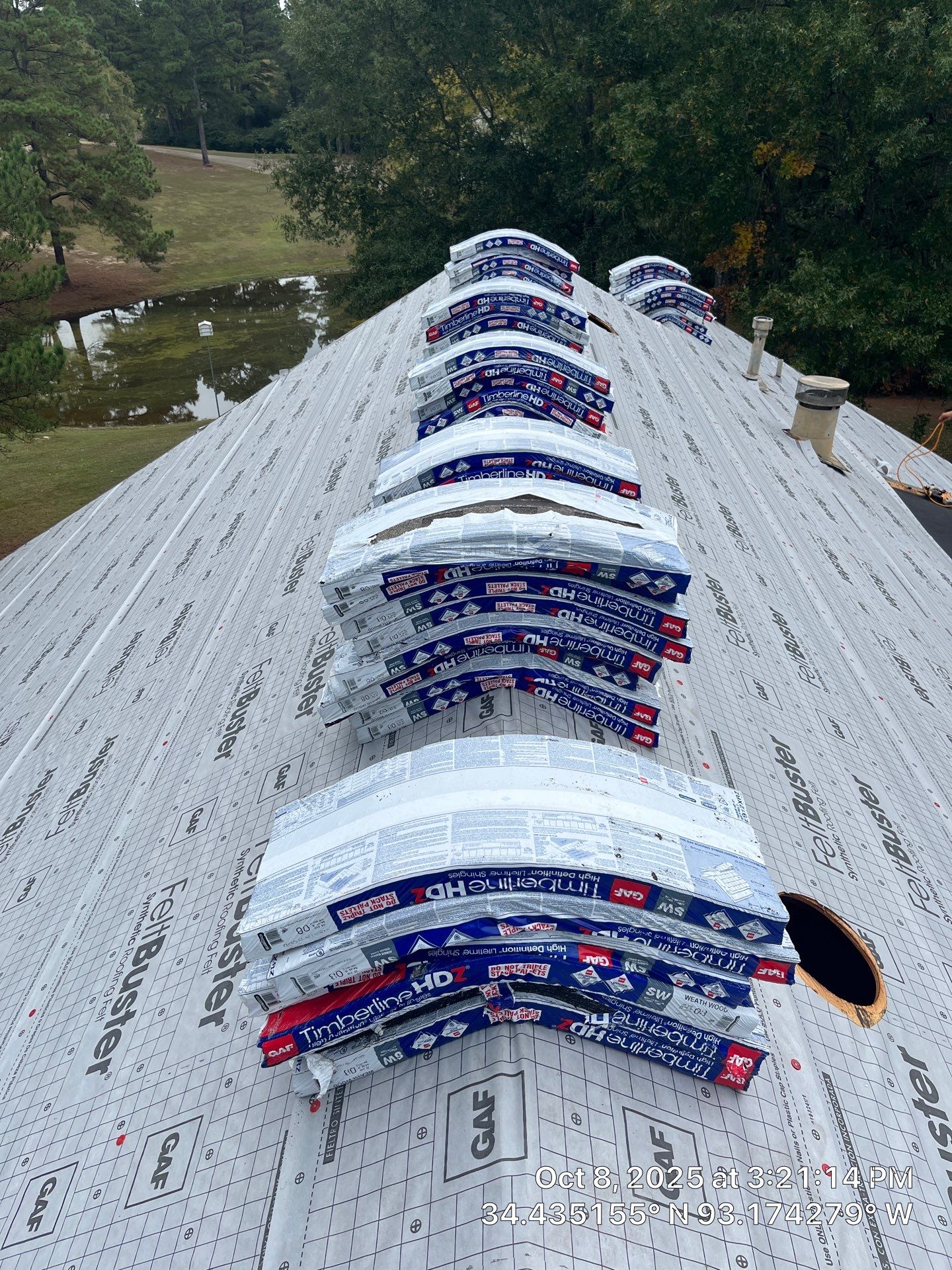 Full Residential Roof Replacement with GAF Timberline HDZ Shingles in Hot Springs by Temple Roofing and Exteriors