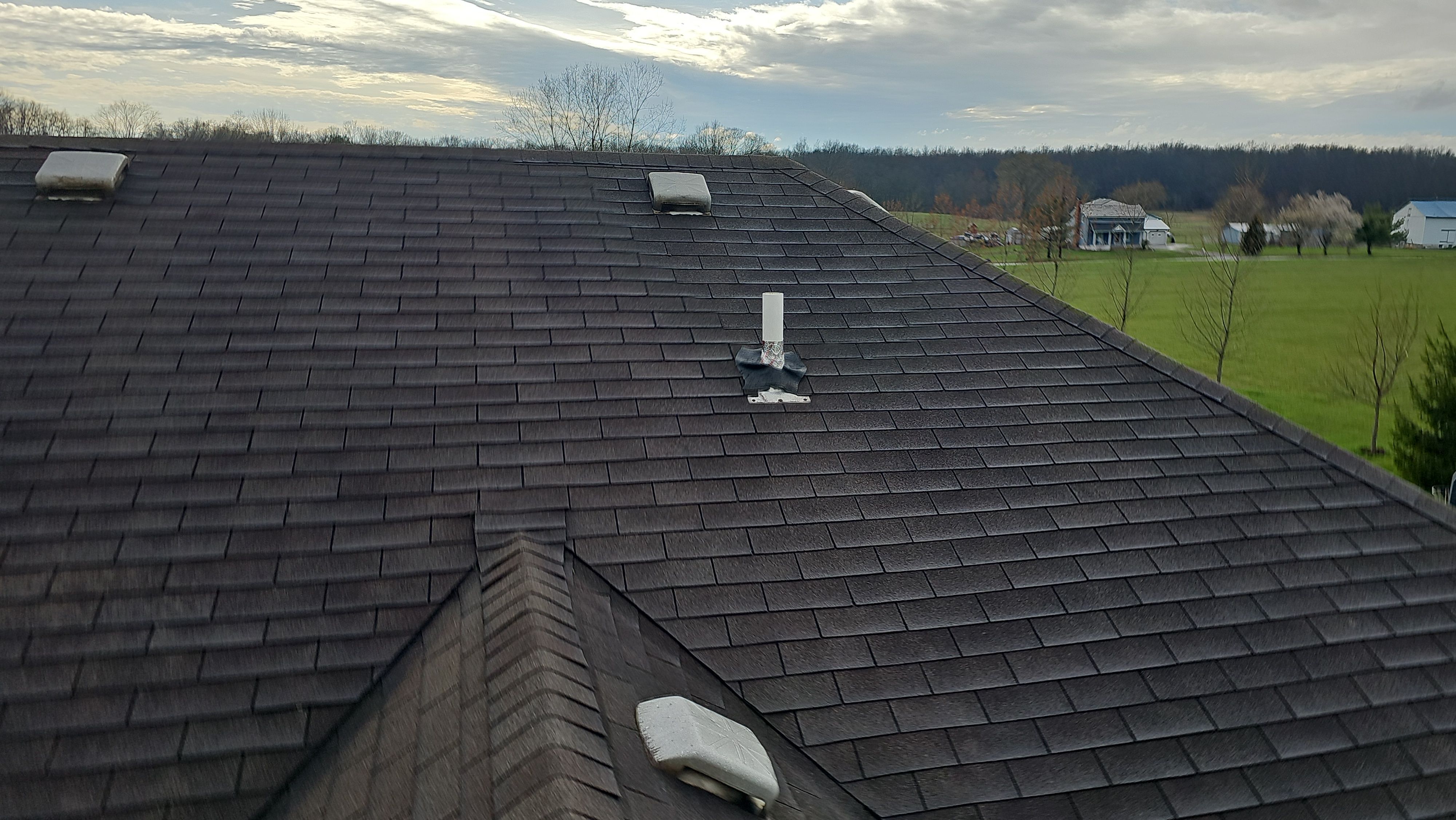 Atlas Pinnacle, Color, Weathered Wood, Drip Edge, Color, Royal Brown by Eagle Eye Roofing