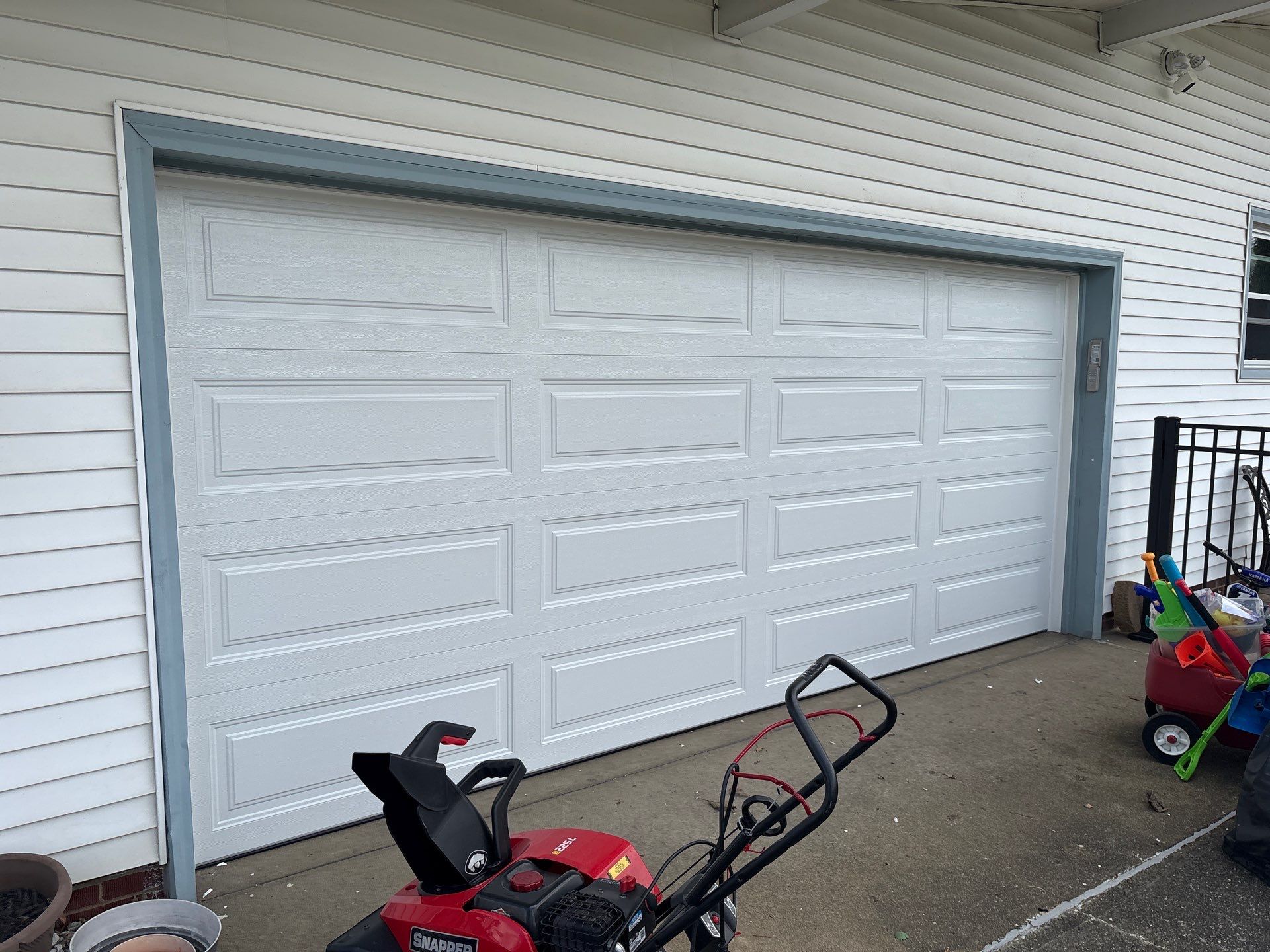 White Sectional Garage Door Installation in North Canton by Ohio Garage Door Repair