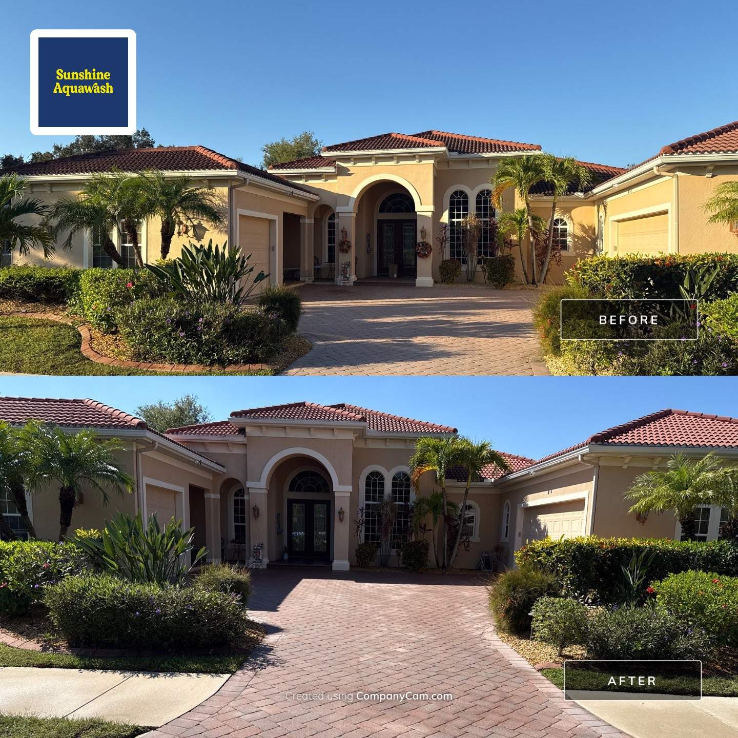 Tile Roof Cleaning & Oil Stain Removal | Tara River Place, Bradenton FL by Sunshine AquaWash