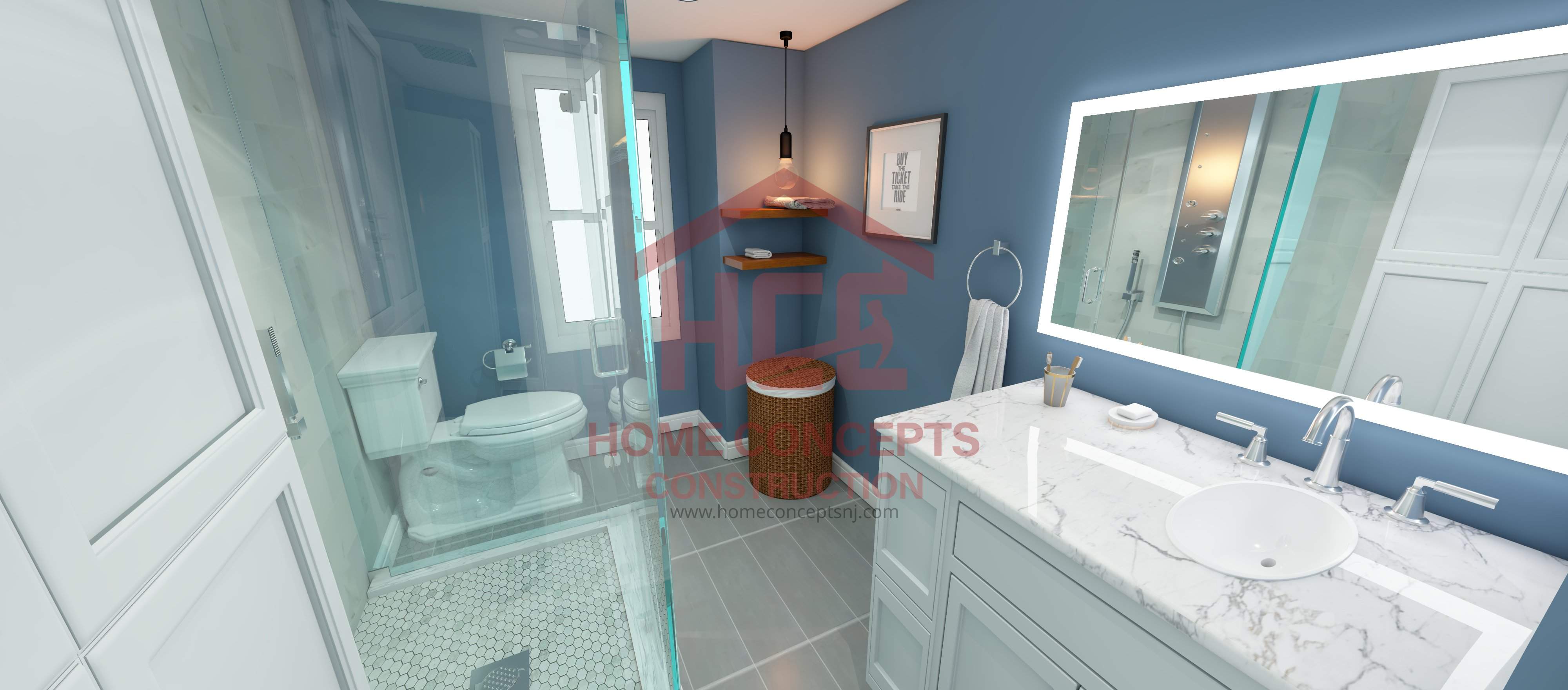 Bathroom Remodel using Tile by Home Concepts Construction